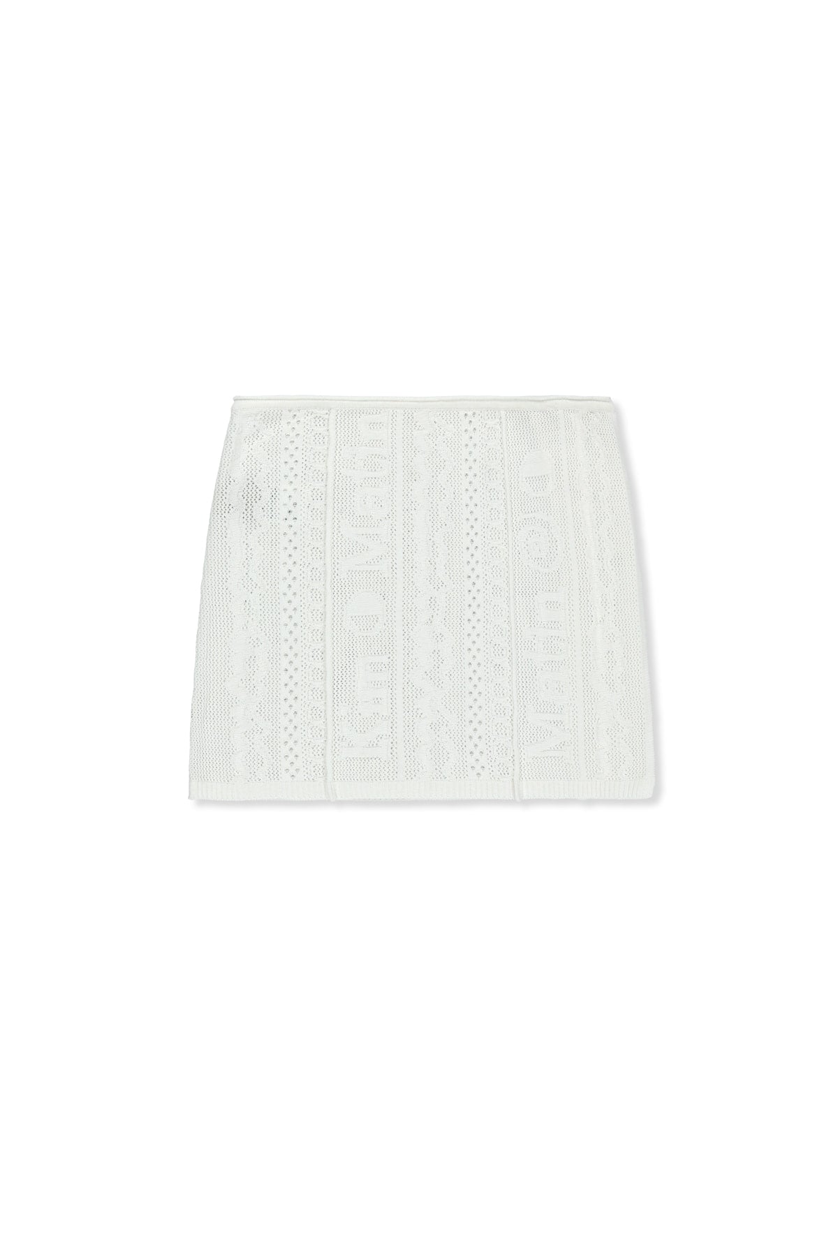 Matin Kim - Mesh Logo Wrap Mini Skirt (White) product image 1 | TRAB K-Fashion Australia