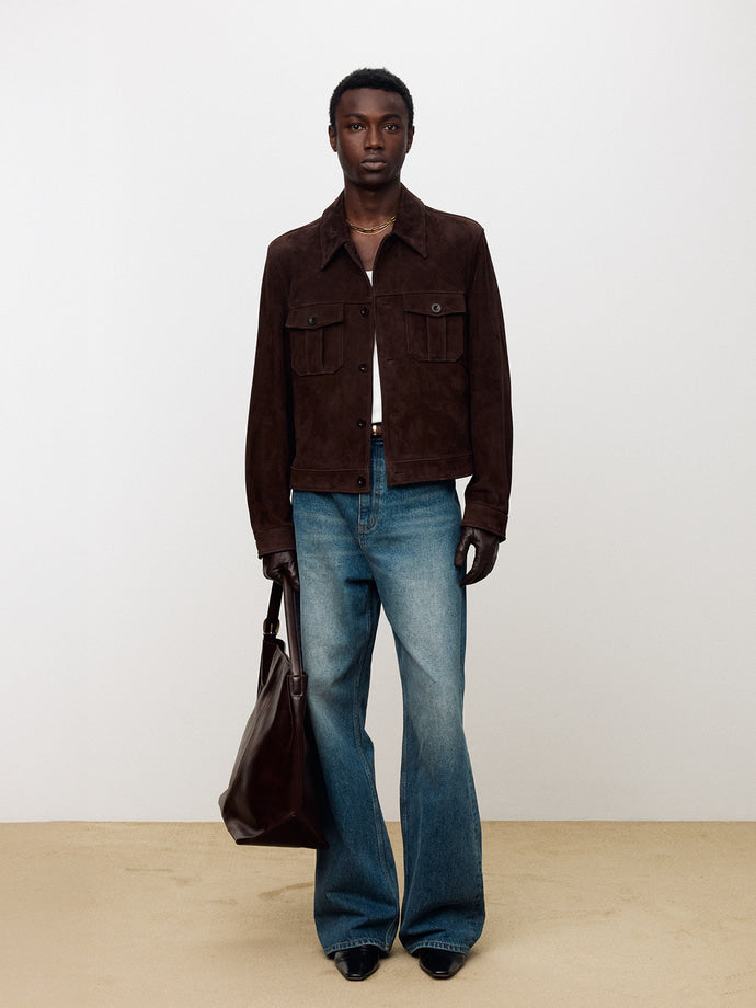 Tonywack - Suede Trucker Jacket (Dark Brown) product image 2 | TRAB K-Fashion Australia
