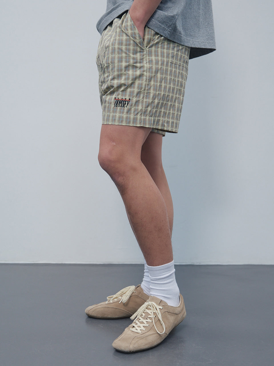 Kijun - Check Shorts (Beige) product image 2 | TRAB K-Fashion Australia