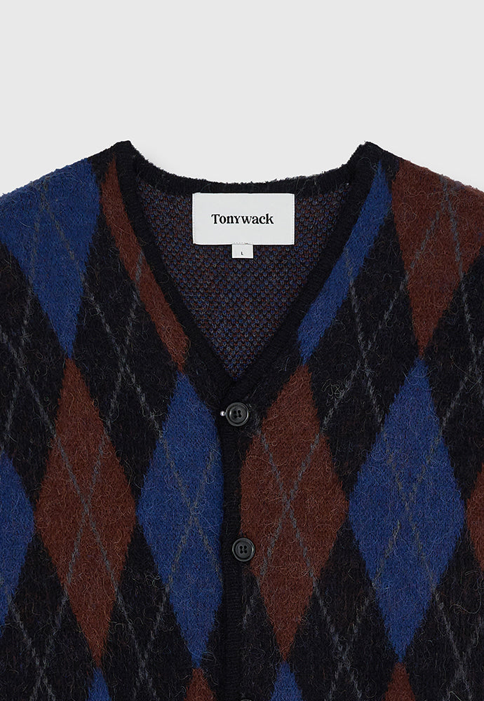 Tonywack - Argyle Mohair Knit Cardigan (Black) product image 9 | TRAB K-Fashion Australia