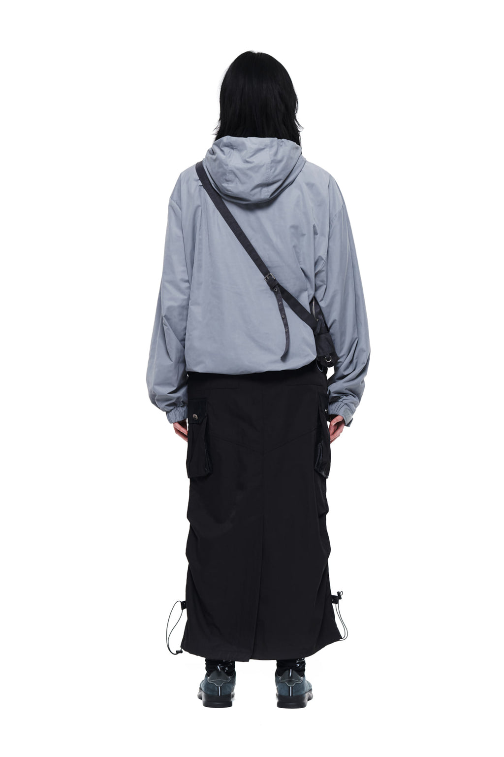 Matin Kim - Reflexed Logo Print Anorak Jumper (Grey) product image 7 | TRAB K-Fashion Australia
