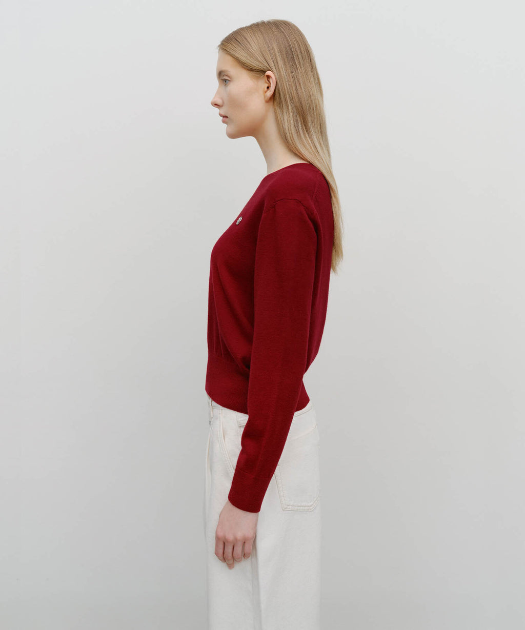 Marithe & Francois Girbaud - Basic Crop Knit Pullover (Red) product image 2 | TRAB K-Fashion Australia
