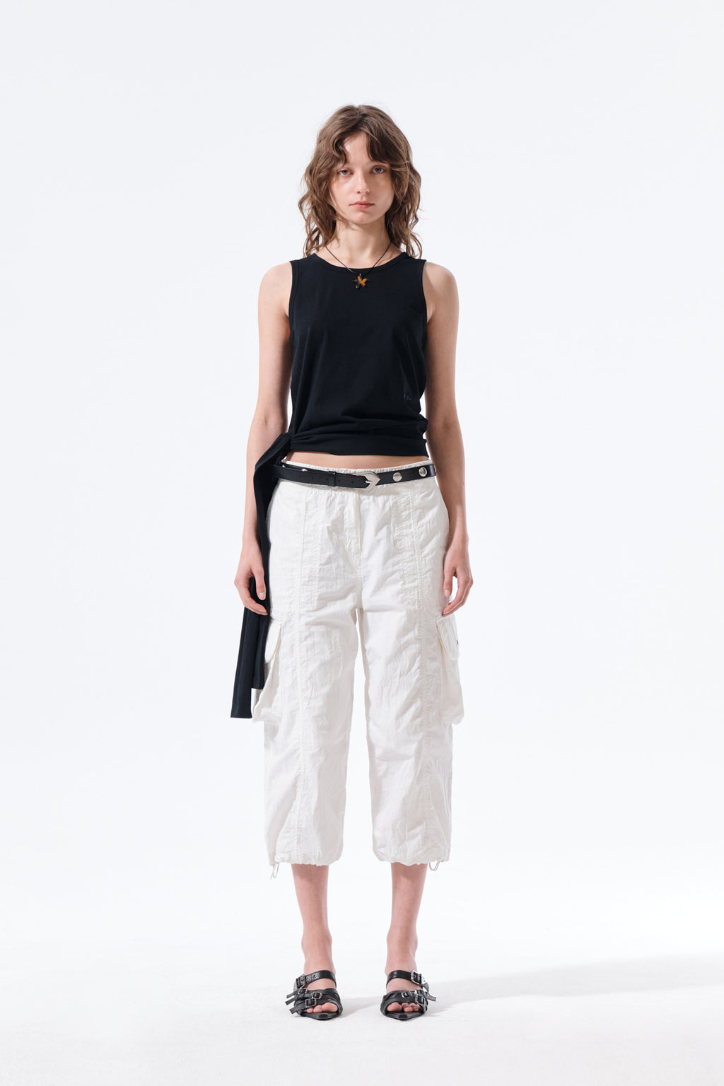 Matin Kim - Crinkle Capri Pants (White) product image 6 | TRAB K-Fashion Australia