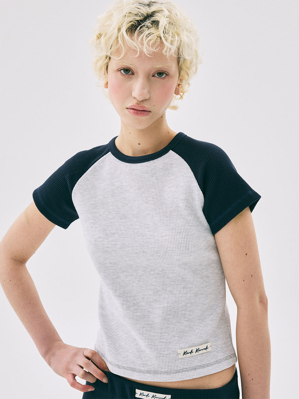 Mardi Mercredi - Waffle Cropped Tshirt Raglan (Heather) product image 1 | TRAB K-Fashion Australia