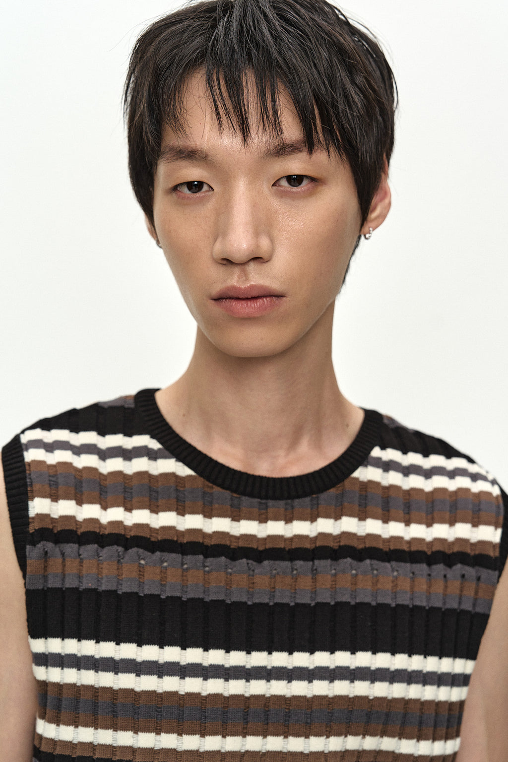 Andersson Bell - Contrast Rib Sleeveless (Black/Grey/Brown) product image 6 | TRAB K-Fashion Australia