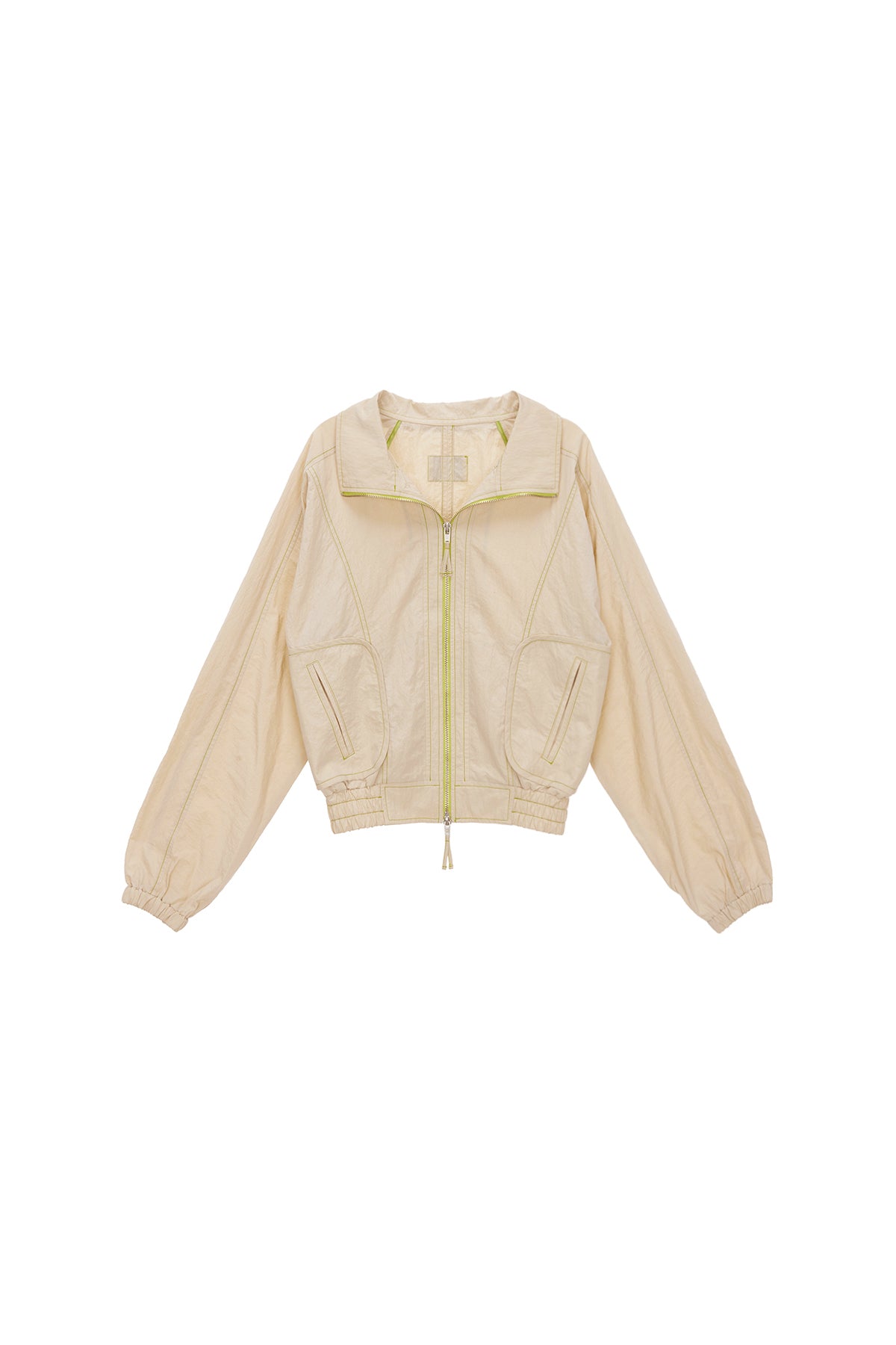 Matin Kim - Curvy Crop Bomber Jumper (Beige) product image 1 | TRAB K-Fashion Australia