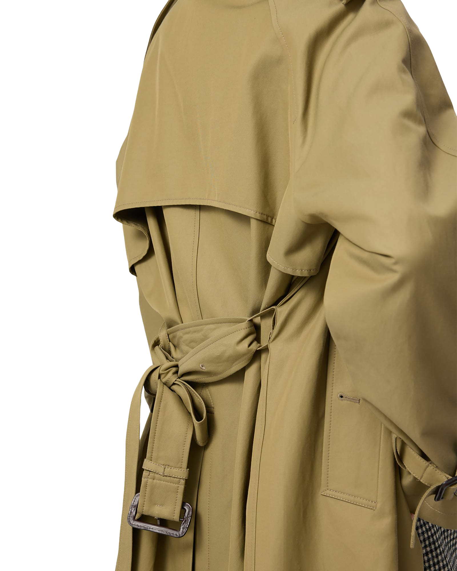 Kimhe Kim - Cotton-Rayon Belted Trench Coat (Olive Green) product image 19 | TRAB K-Fashion Australia