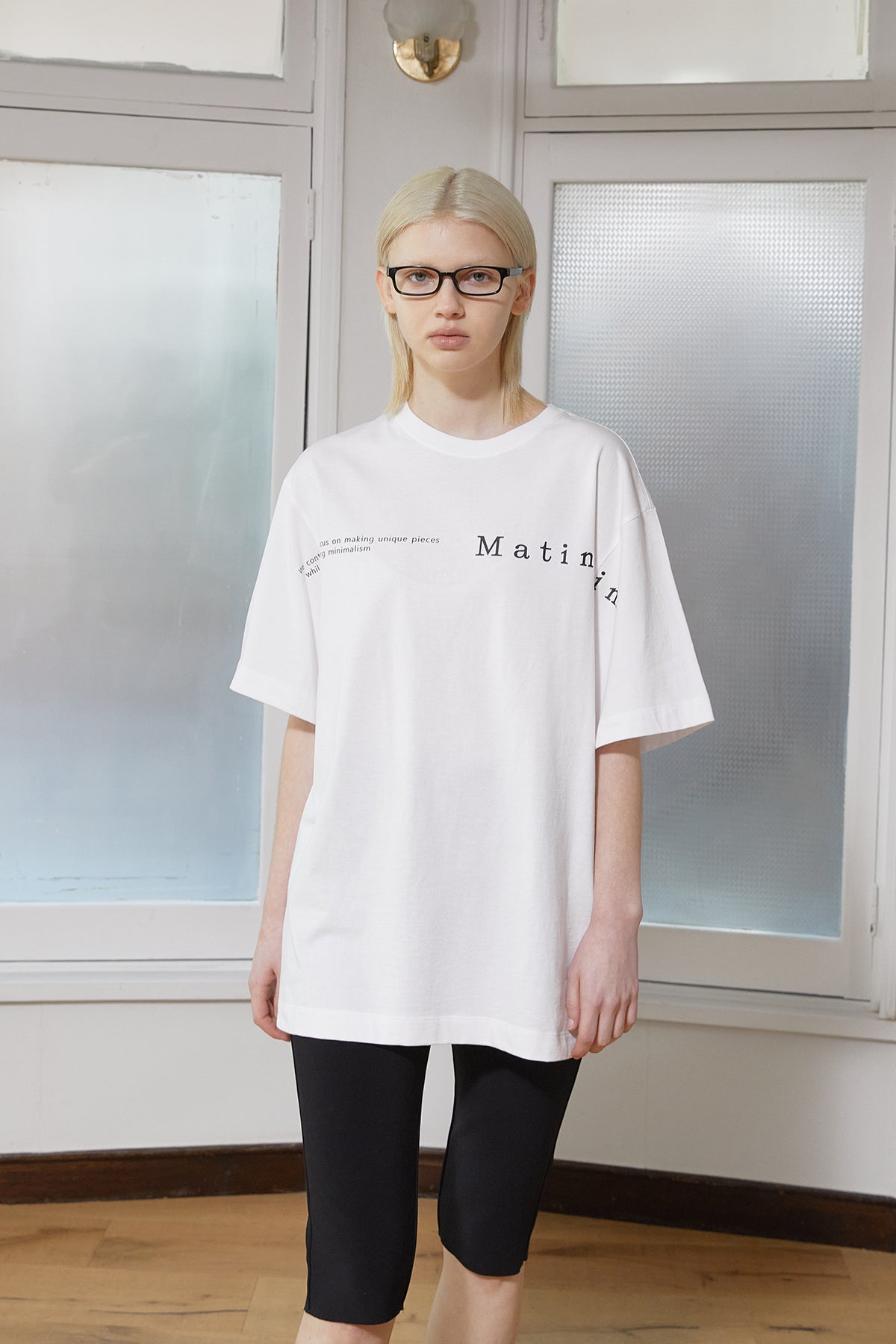 Matin Kim - Half Text Logo Top (White) product image 9 | TRAB K-Fashion Australia