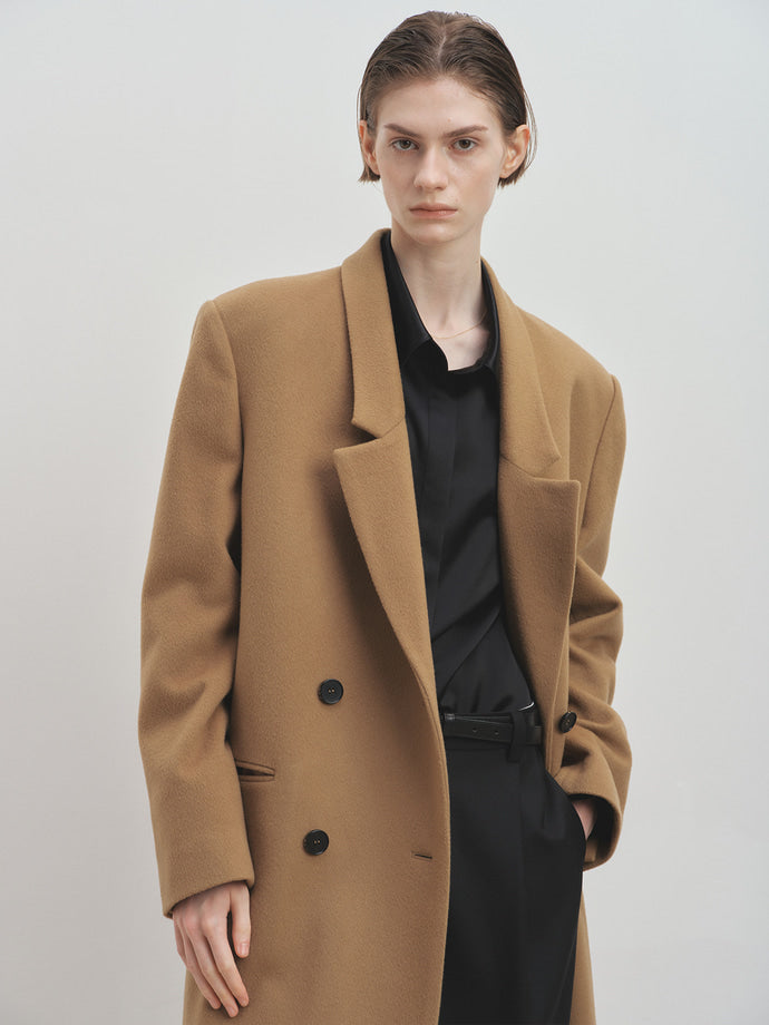 Tonywack - Tailored Double-Breasted Maxi Coat (Royale Beige) product image 3 | TRAB K-Fashion Australia