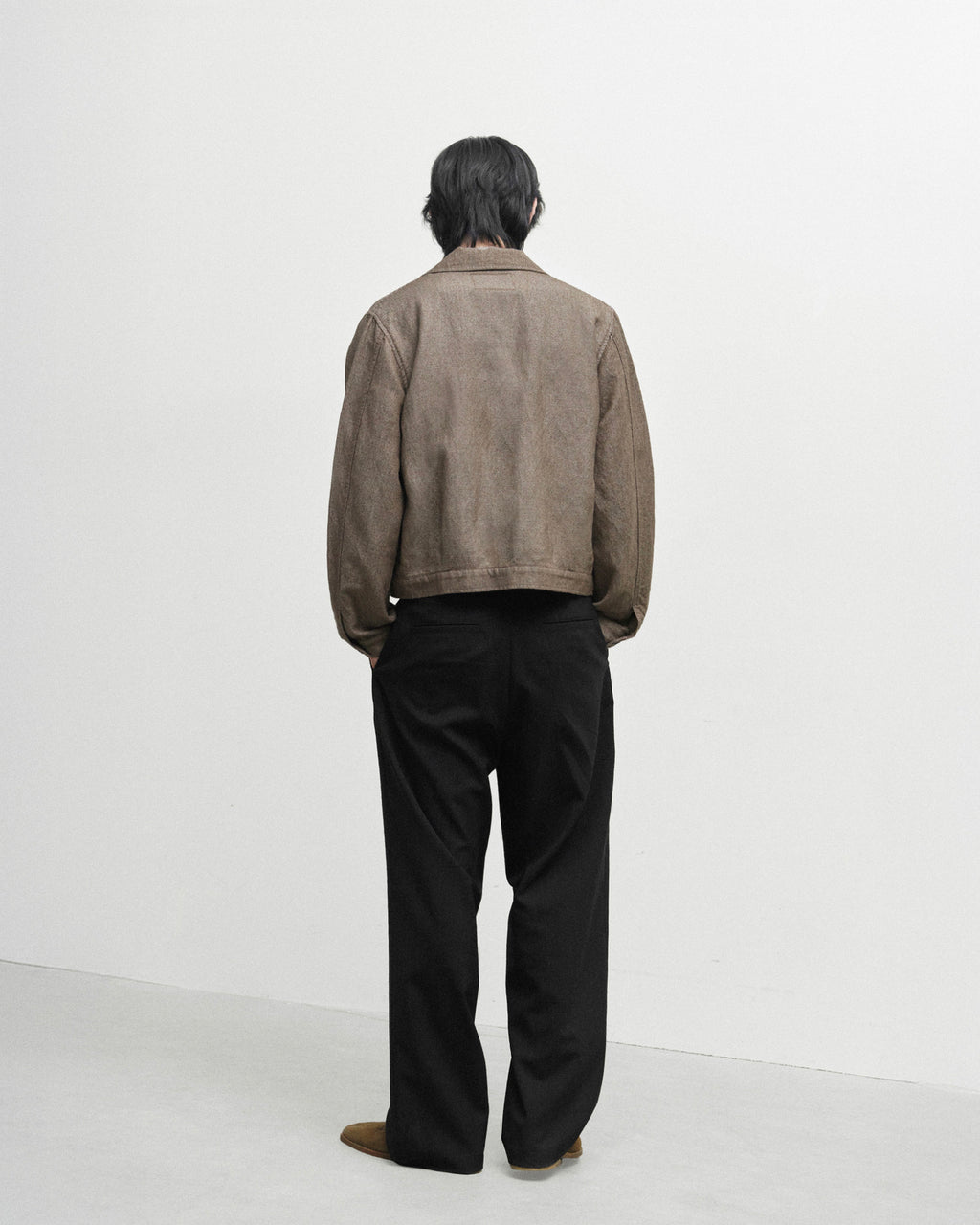 Brownyard - Wool One Tuck Trouser (Black Stripe) product image 3 | TRAB K-Fashion Australia