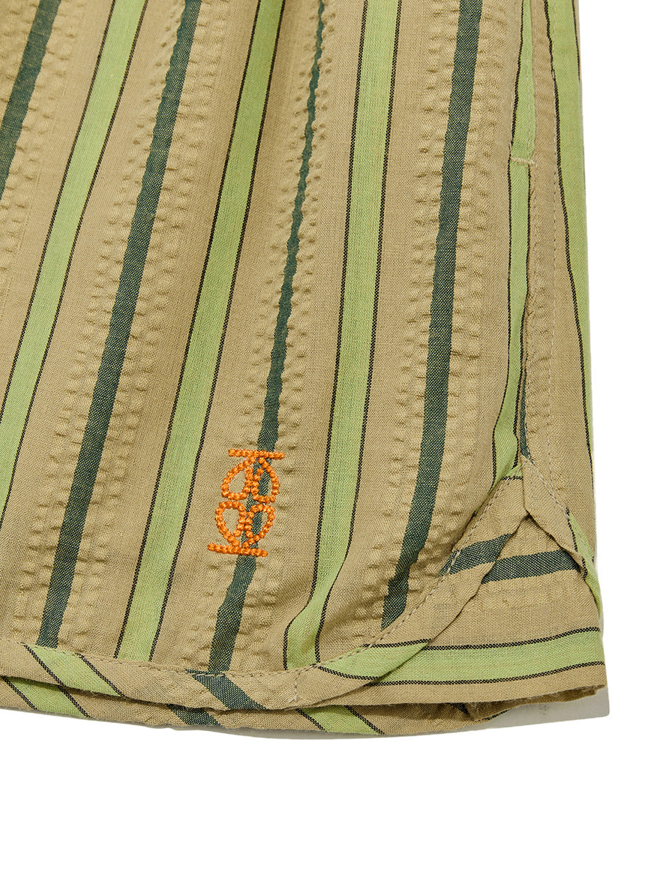 Kijun - BETTA Shorts Olive Beige Stripe product image 7 | TRAB K-Fashion Australia