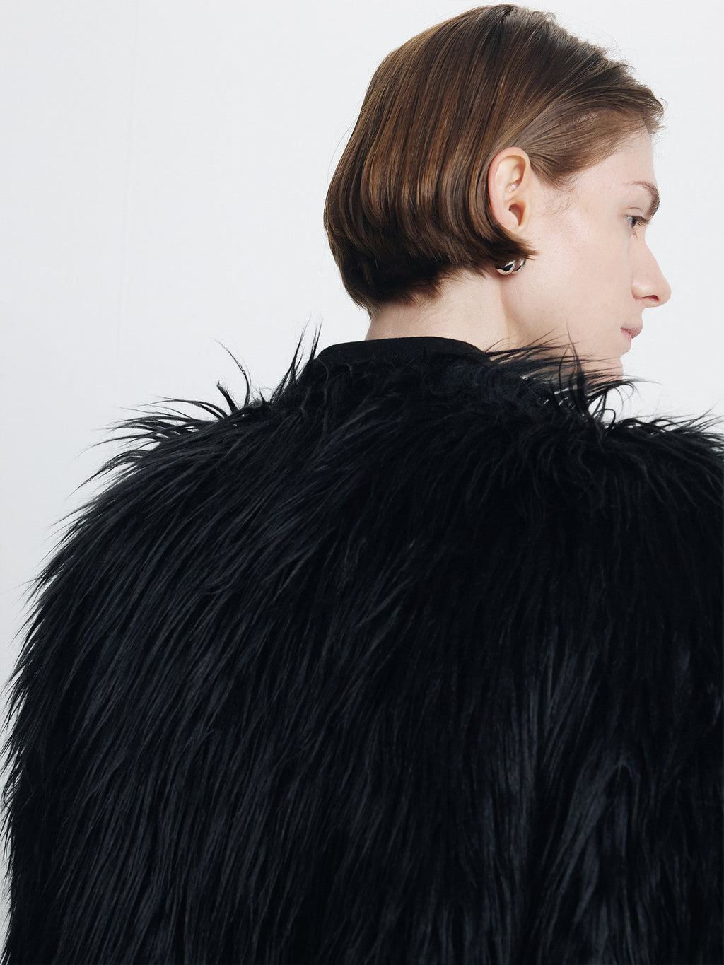 Tonywack - Long Hair Faux Fur Jacket (Black) product image 6 | TRAB K-Fashion Australia