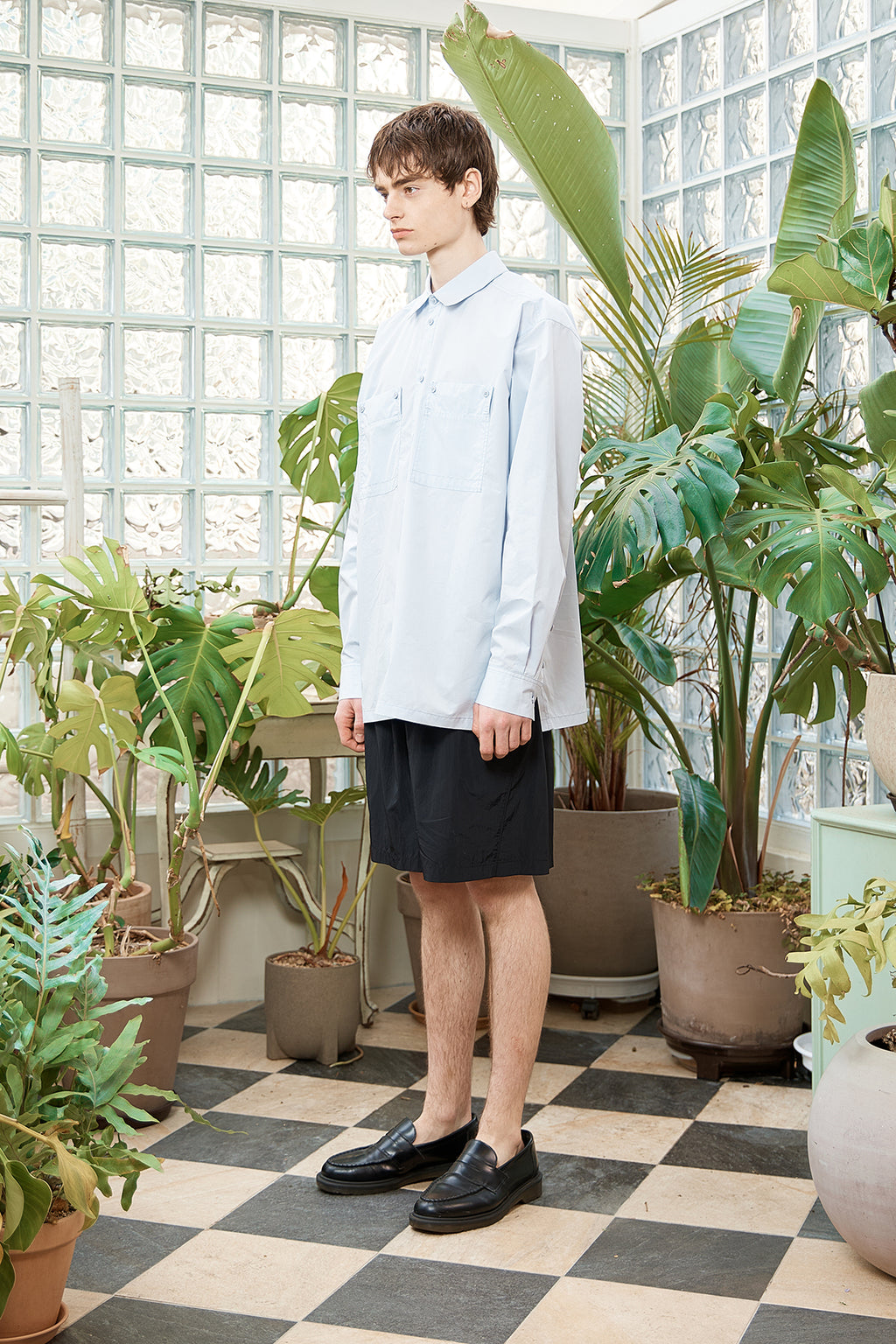 Matin Kim - Pocket Foldover Shirt (Light Blue) product image 8 | TRAB K-Fashion Australia