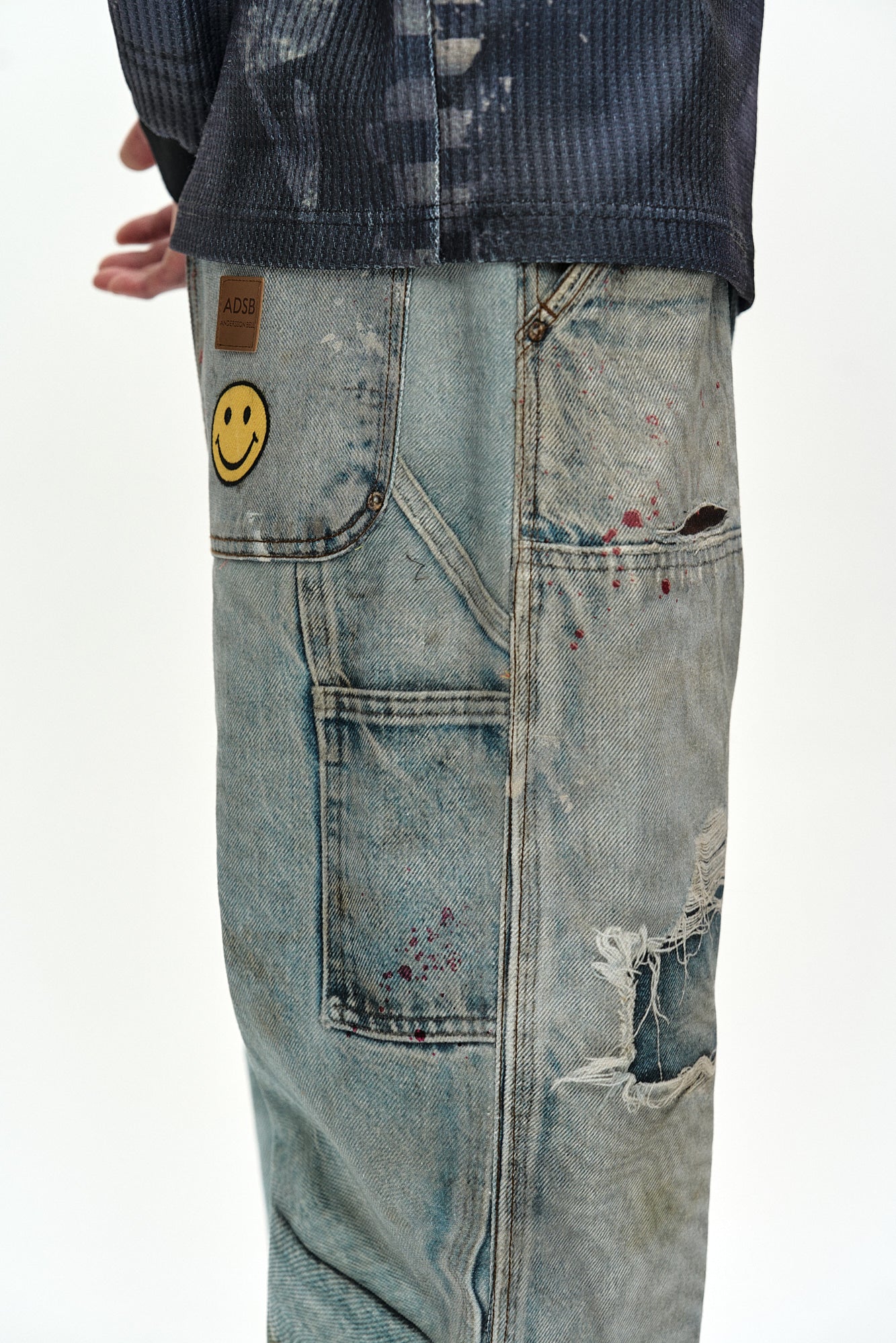 Andersson Bell - Distressed Trompe-L’œil Carpenter Jeans (mid Blue) (Mid Blue) product image 5 | TRAB K-Fashion Australia
