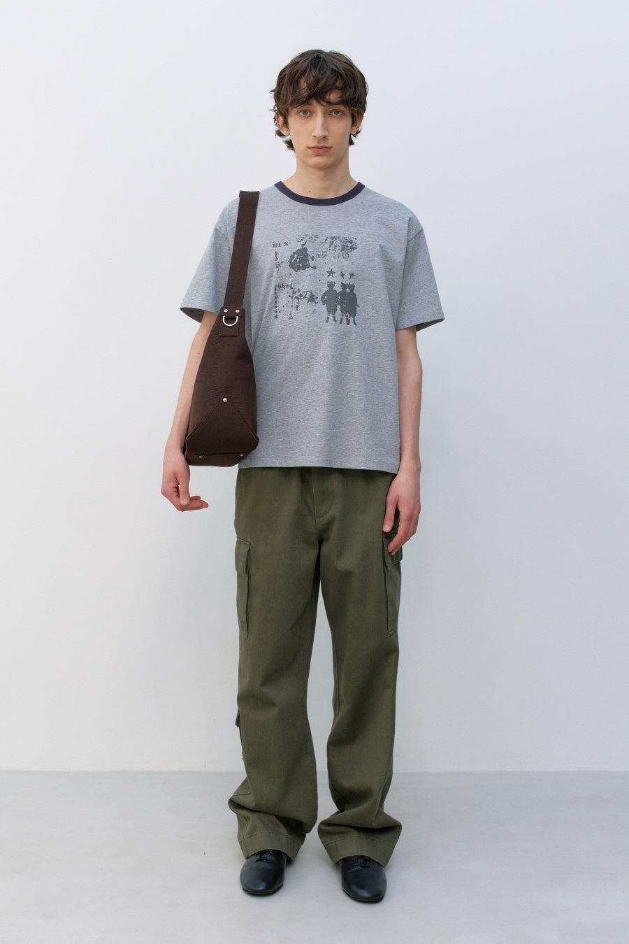 Insilence - Knotted Graphic T-shirt (Melange Grey) product image 1 | TRAB K-Fashion Australia