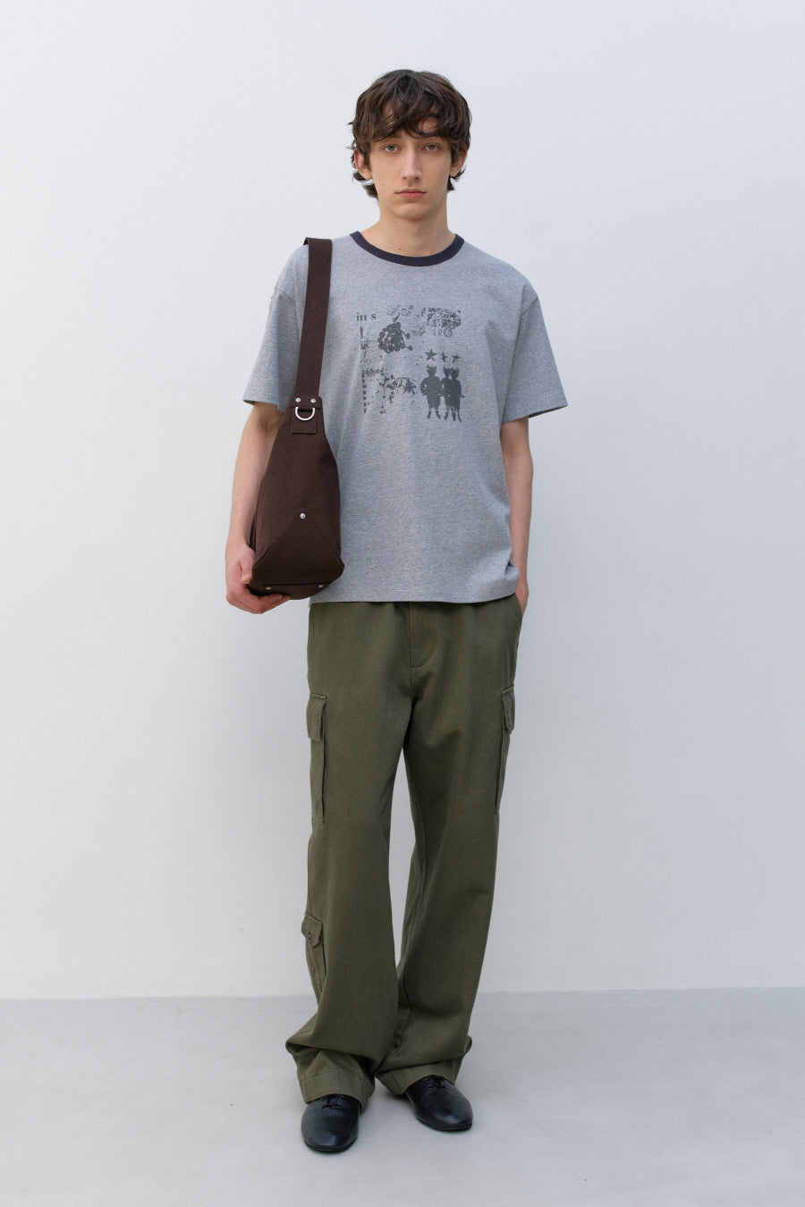 Insilence - Knotted Graphic T-shirt (Melange Grey) product image 6 | TRAB K-Fashion Australia