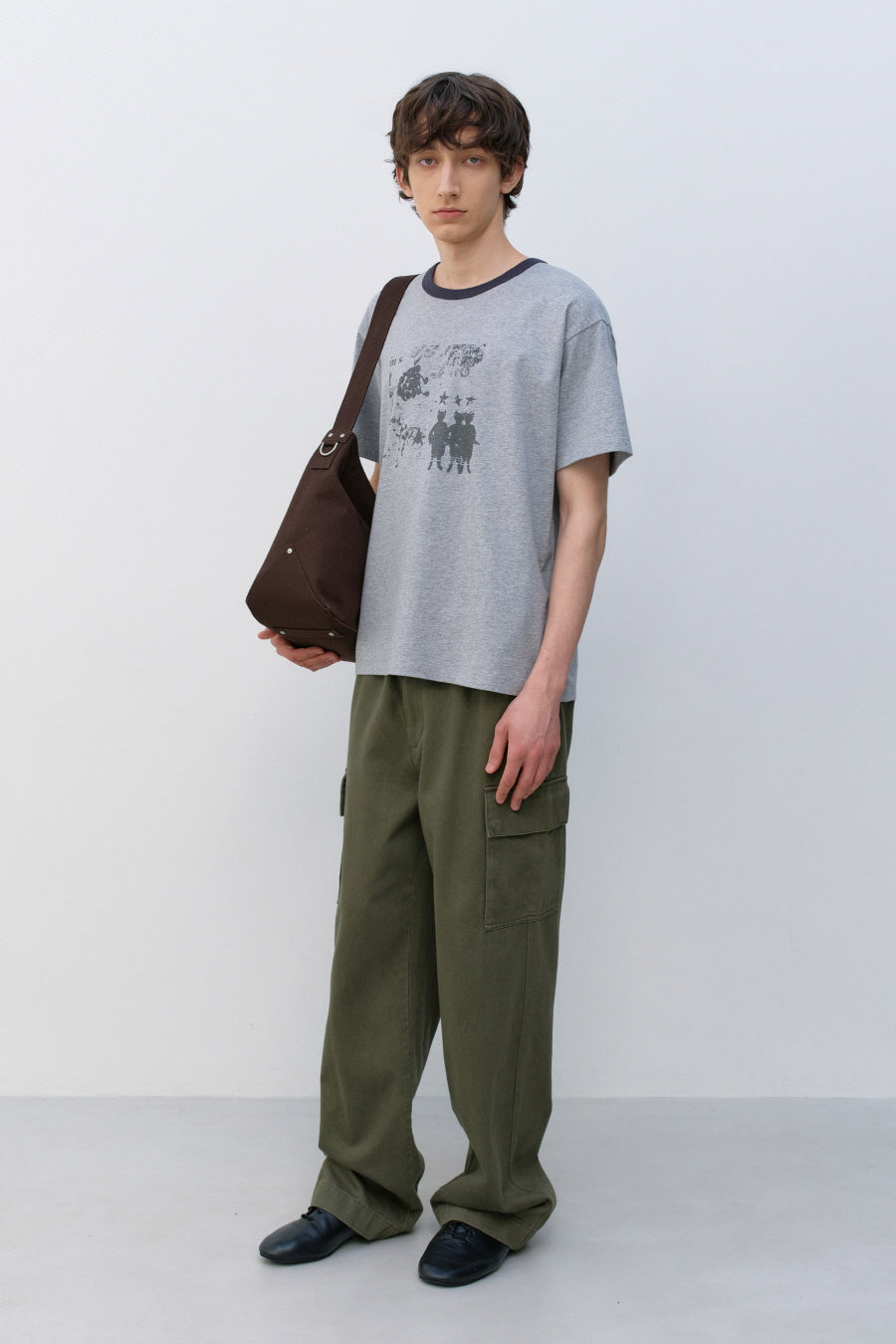 Insilence - Knotted Graphic T-shirt (Melange Grey) product image 3 | TRAB K-Fashion Australia