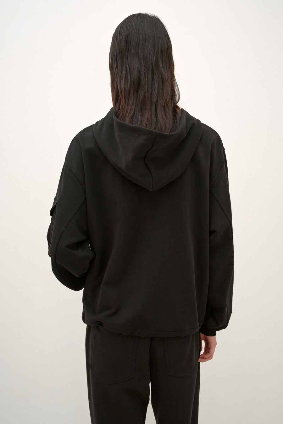 Insilence - Strap Closing Hood Zip Up (Black) product image 6 | TRAB K-Fashion Australia