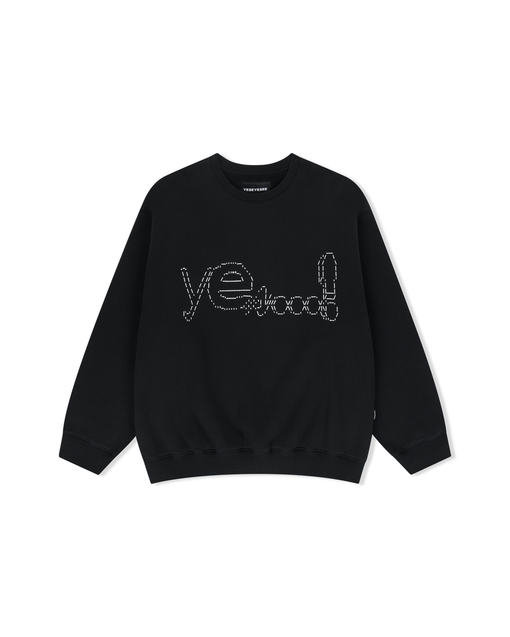 yeseyesee - Y.E.S Dotted Logo Sweatshirt (Black) product image 1 | TRAB K-Fashion Australia