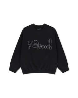 yeseyesee - Y.E.S Dotted Logo Sweatshirt (Black) product image 1 | TRAB K-Fashion Australia