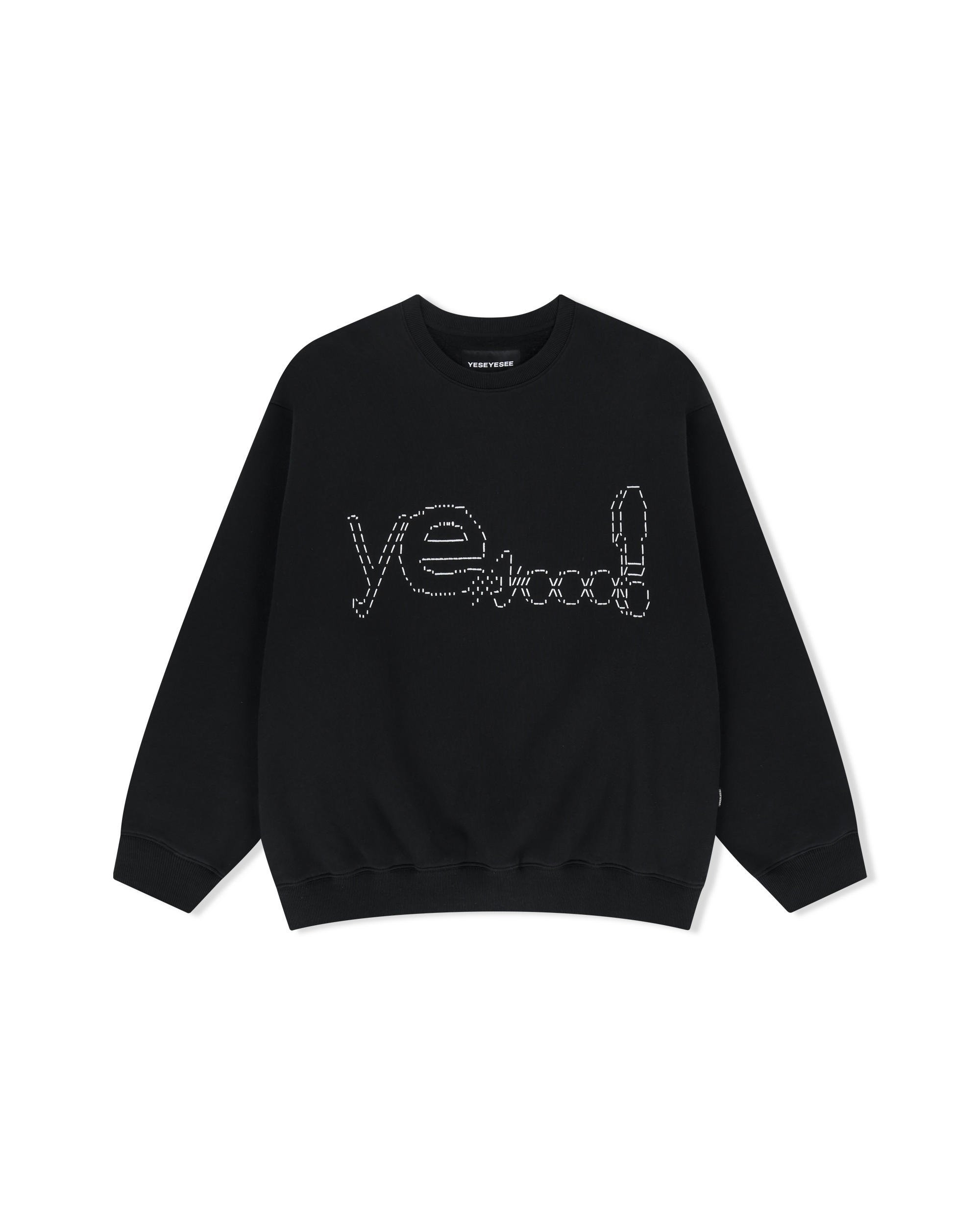 yeseyesee - Y.E.S Dotted Logo Sweatshirt (Black) product image 1 | TRAB K-Fashion Australia