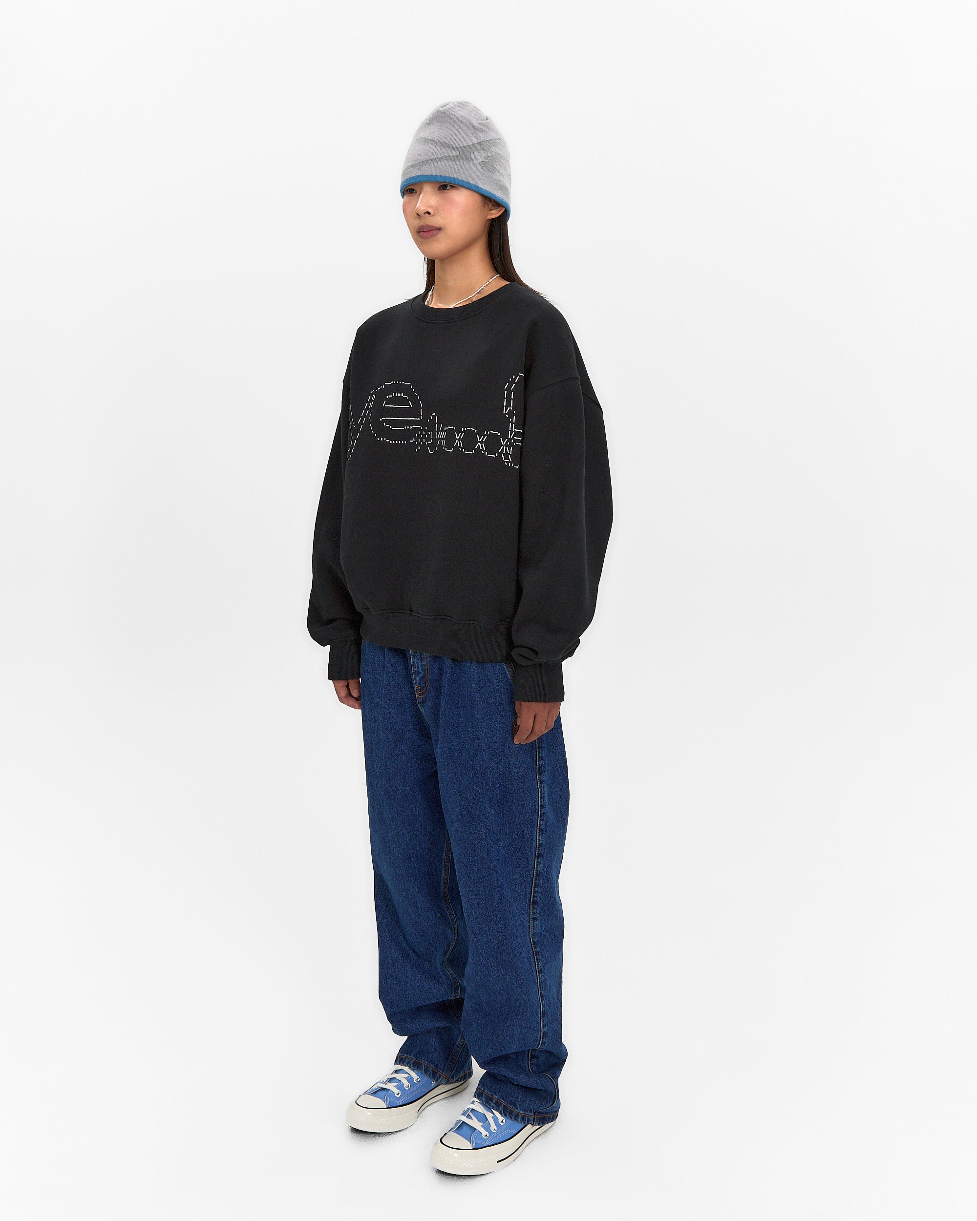 yeseyesee - Y.E.S Dotted Logo Sweatshirt (Black) product image 11 | TRAB K-Fashion Australia
