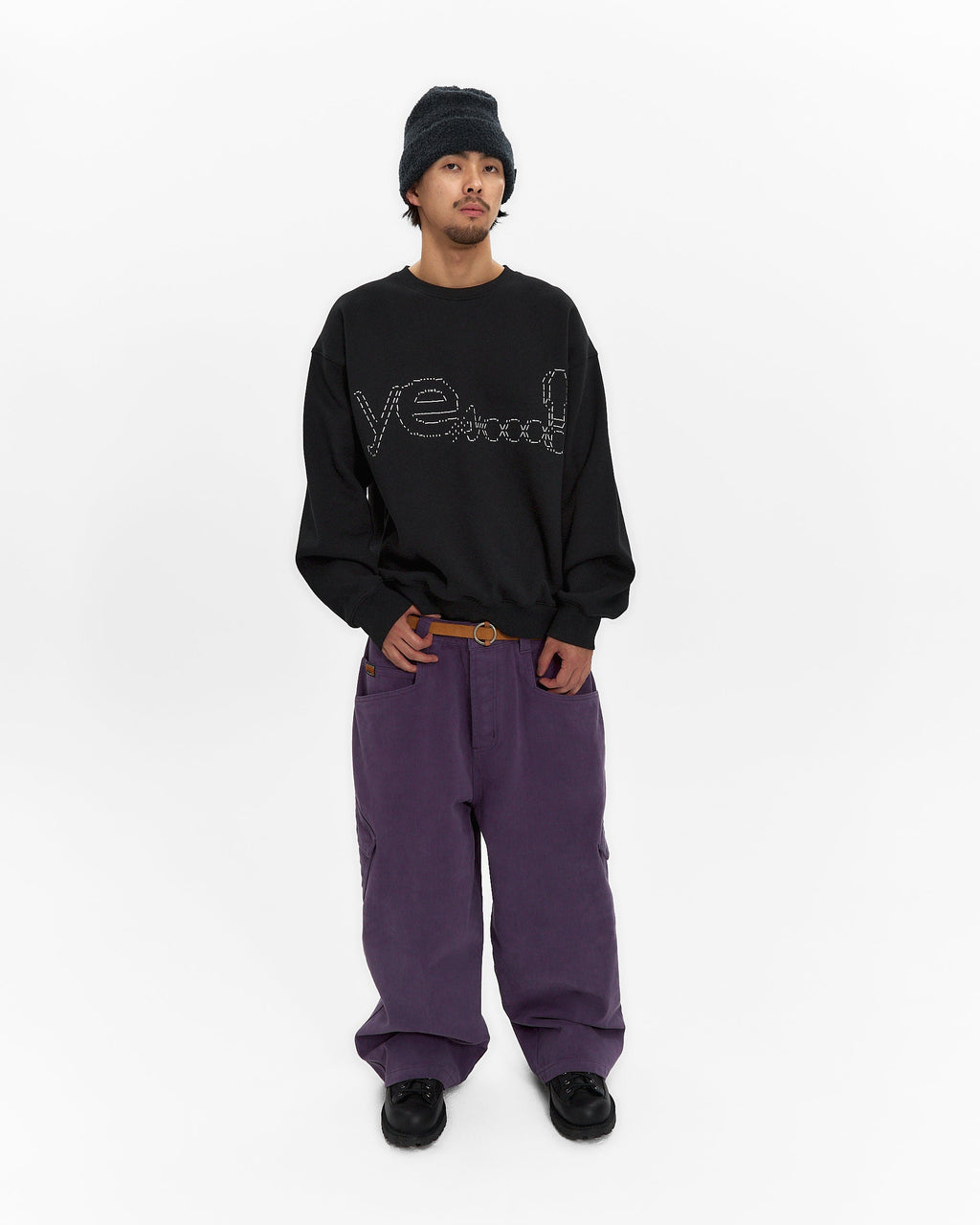 yeseyesee - Y.E.S Dotted Logo Sweatshirt (Black) product image 7 | TRAB K-Fashion Australia