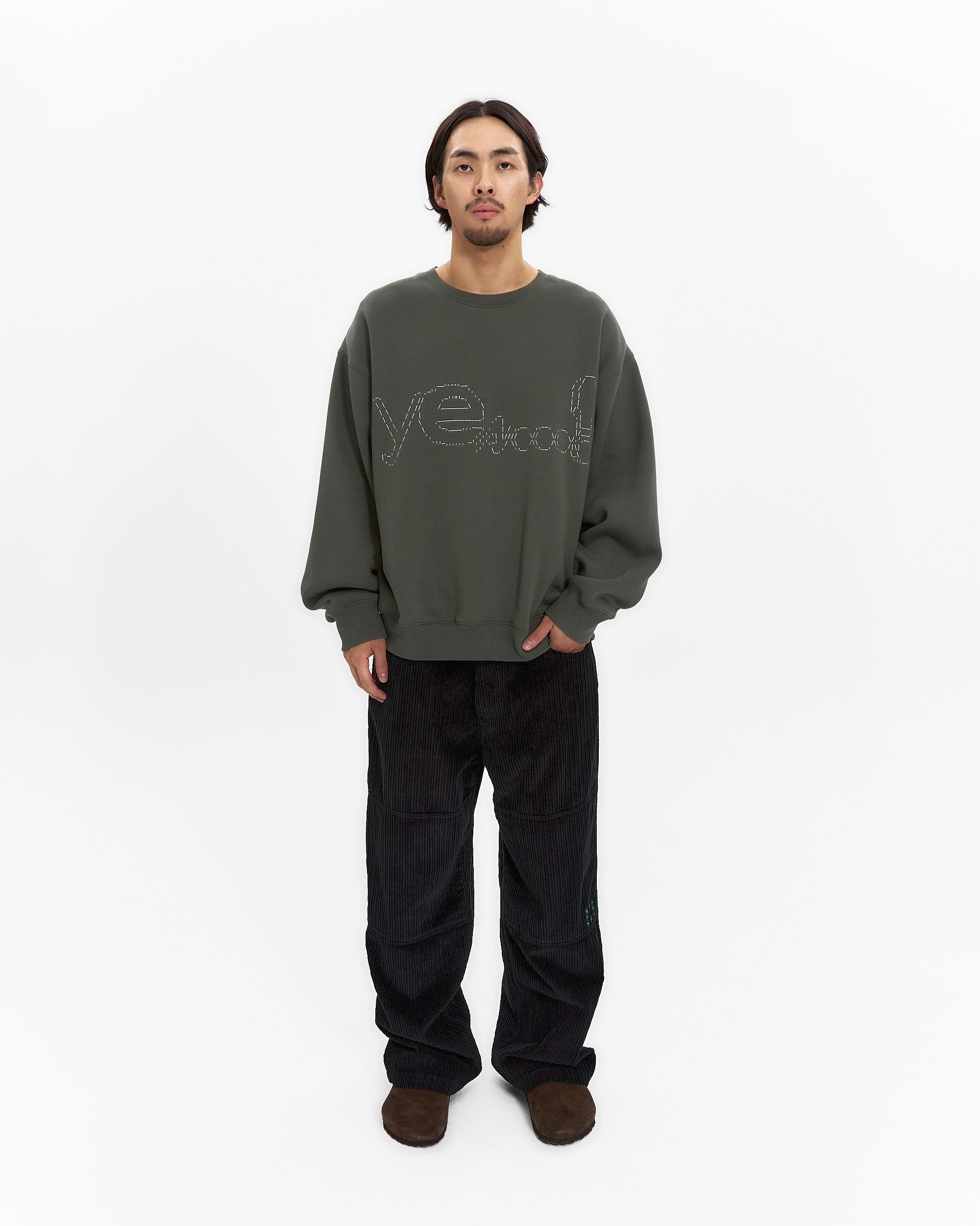 yeseyesee - Y.E.S Dotted Logo Sweatshirt (Khaki) product image 7 | TRAB K-Fashion Australia