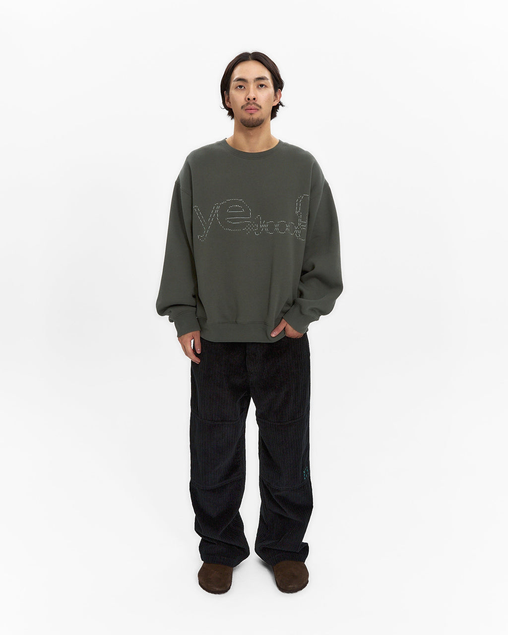 yeseyesee - Y.E.S Dotted Logo Sweatshirt (Khaki) product image 7 | TRAB K-Fashion Australia