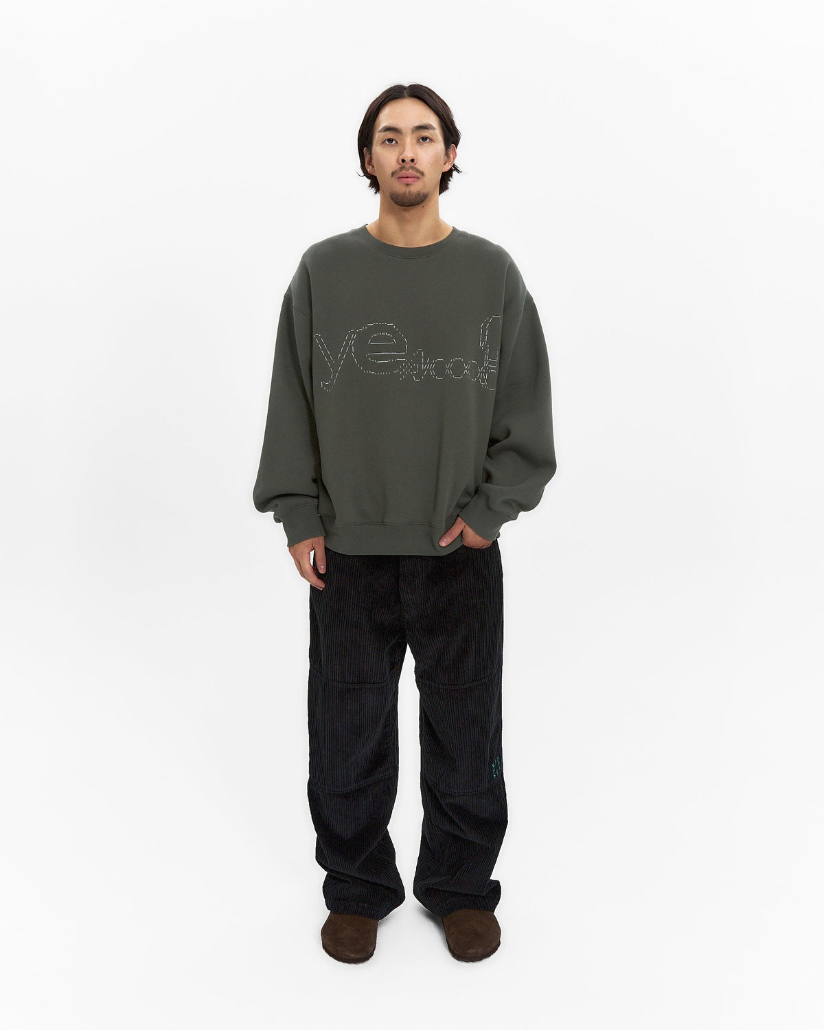 yeseyesee - Y.E.S Dotted Logo Sweatshirt (Khaki) product image 7 | TRAB K-Fashion Australia
