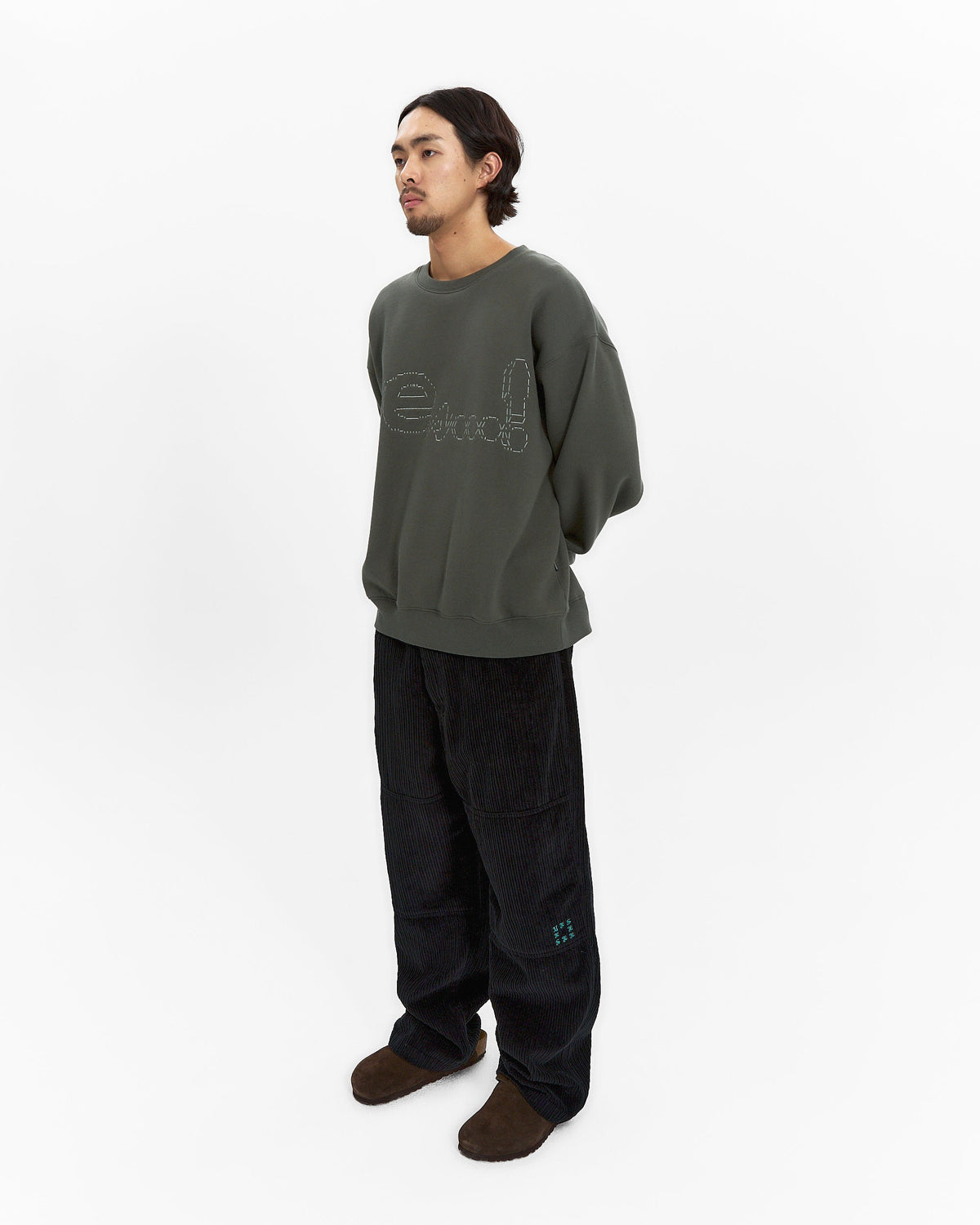 yeseyesee - Y.E.S Dotted Logo Sweatshirt (Khaki) product image 8 | TRAB K-Fashion Australia