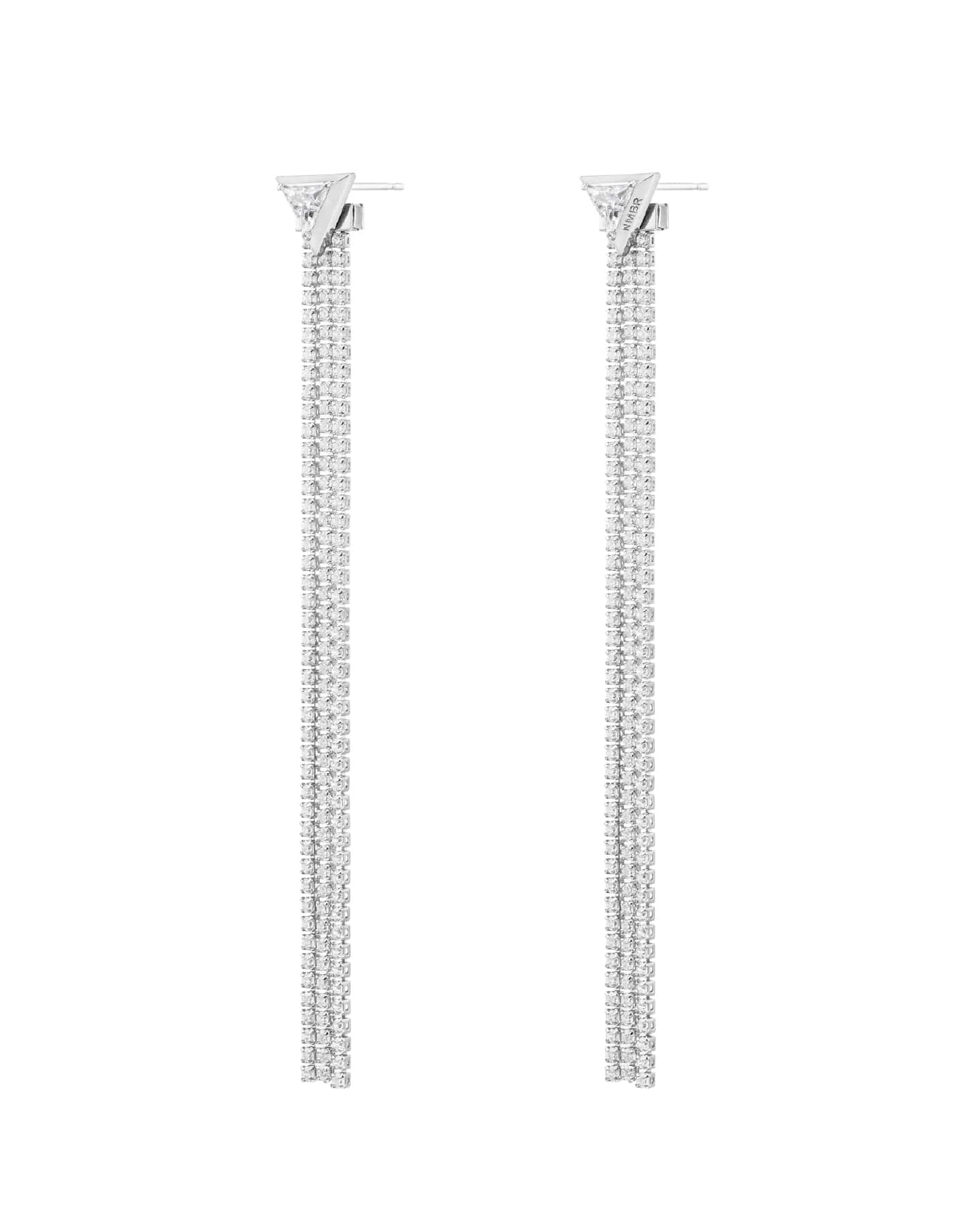 Numbering - Inverted Triangle Earrings with Stone Chain #3191 product image 8 | TRAB K-Fashion Australia