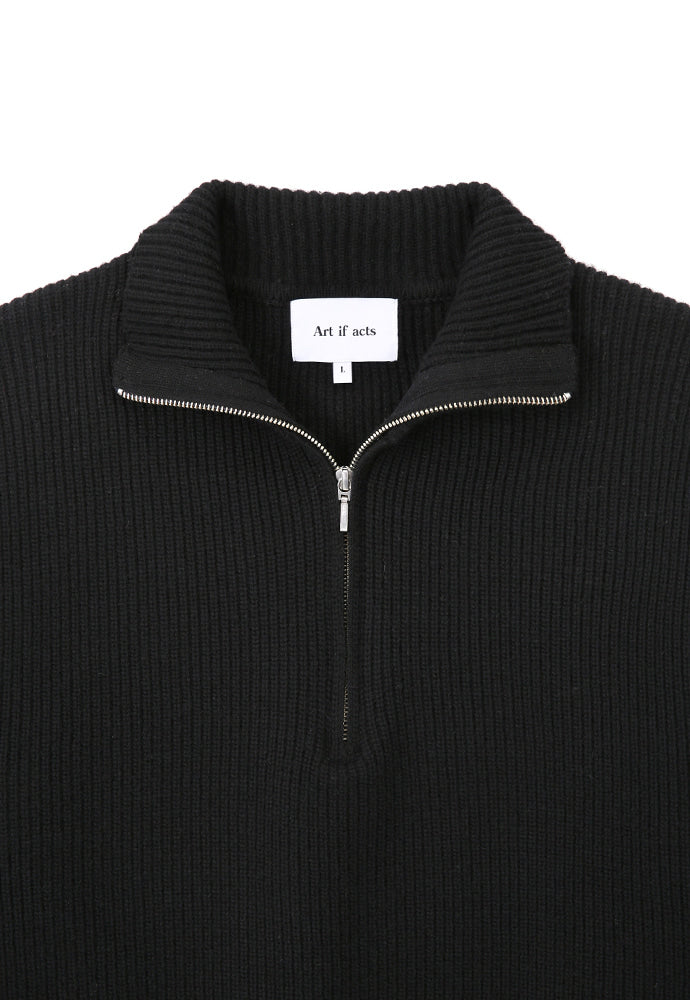 Art if acts - Half Zipup Turtle Neck Knit (Black) product image 9 | TRAB K-Fashion Australia