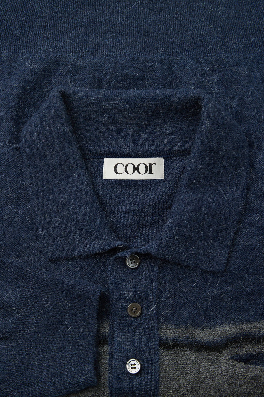 Coor - Alpaca Blend Striped Polo Sweater (Navy) product image 5 | TRAB K-Fashion Australia
