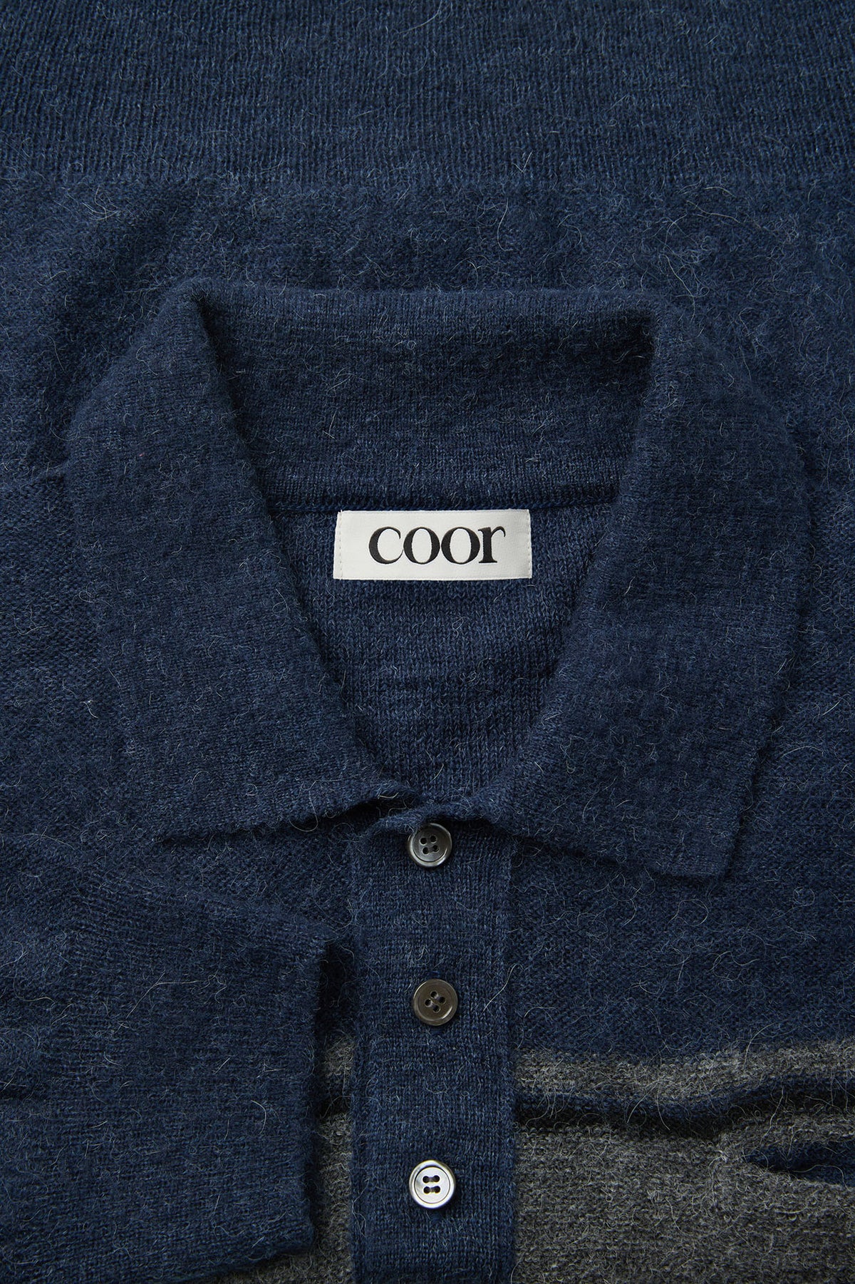 Coor - Alpaca Blend Striped Polo Sweater (Navy) product image 5 | TRAB K-Fashion Australia