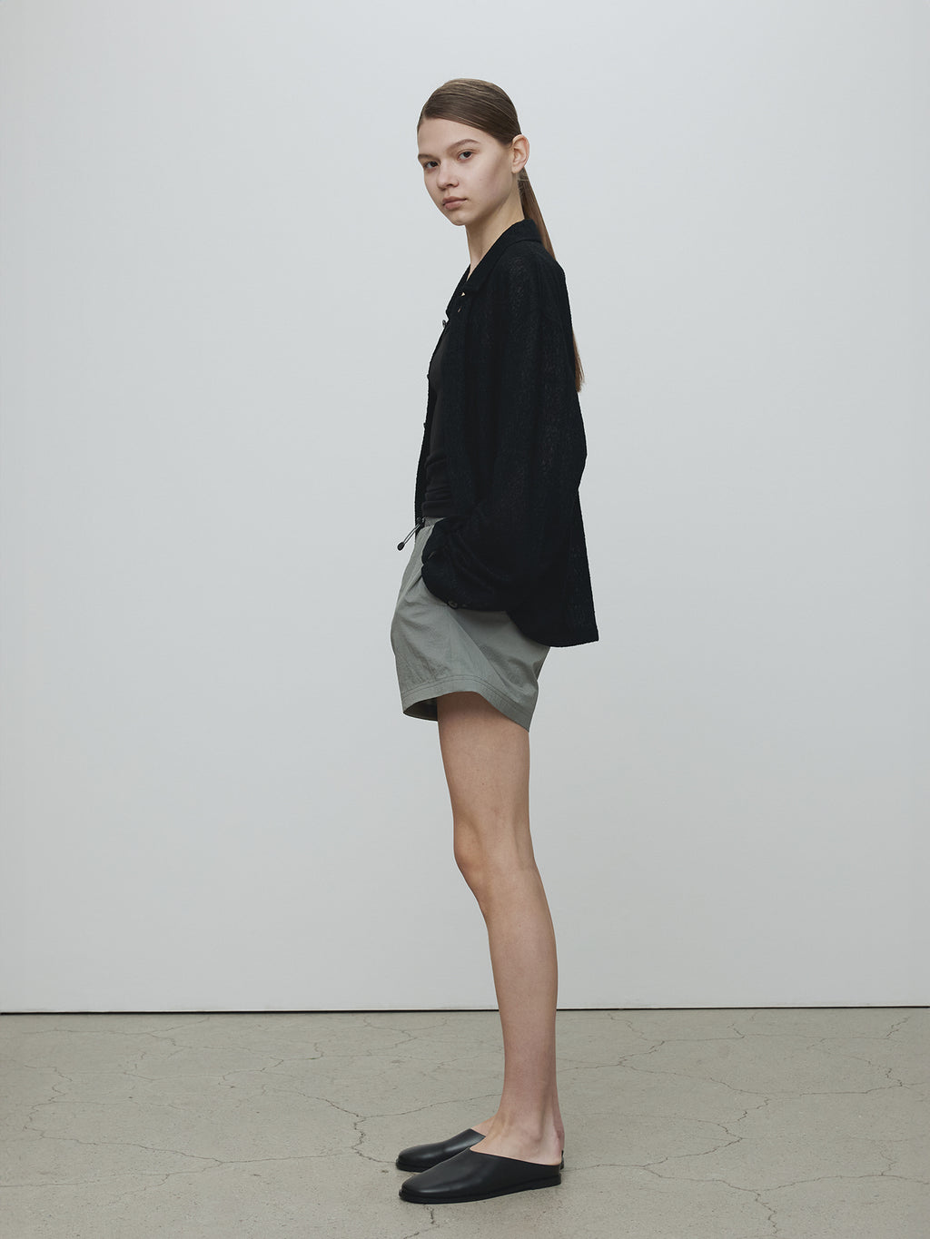 Tonywack - Drawstring Tech Shorts (Olive Grey) product image 2 | TRAB K-Fashion Australia