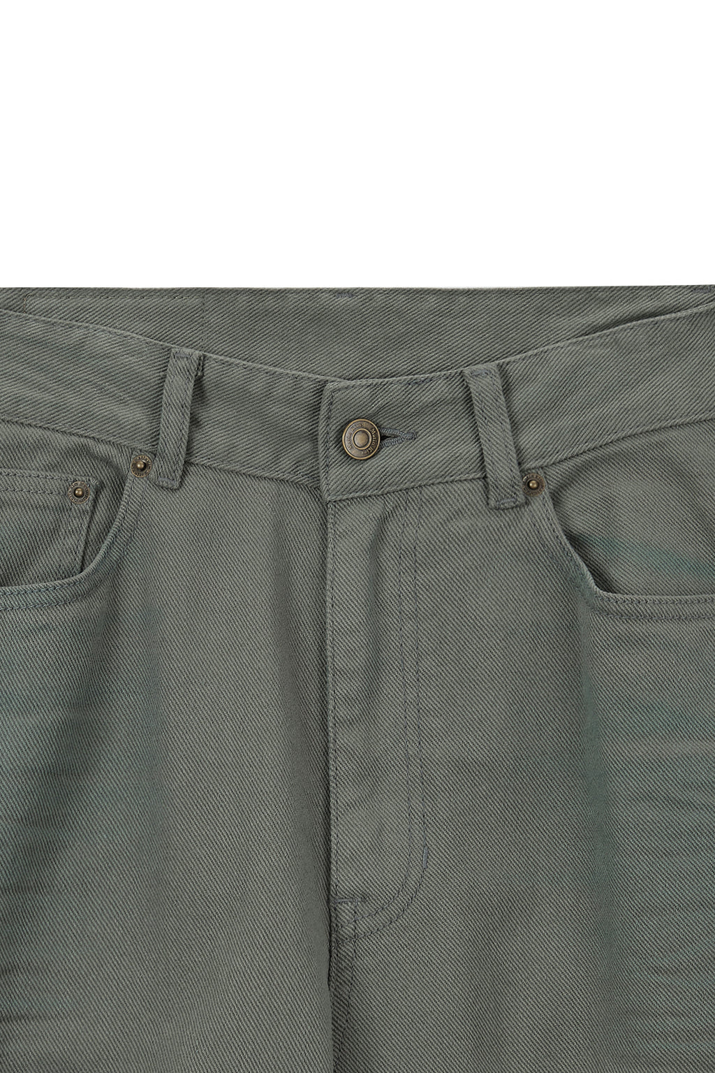 Matin Kim - Color Point Washed Denim Pants (Khaki) product image 3 | TRAB K-Fashion Australia