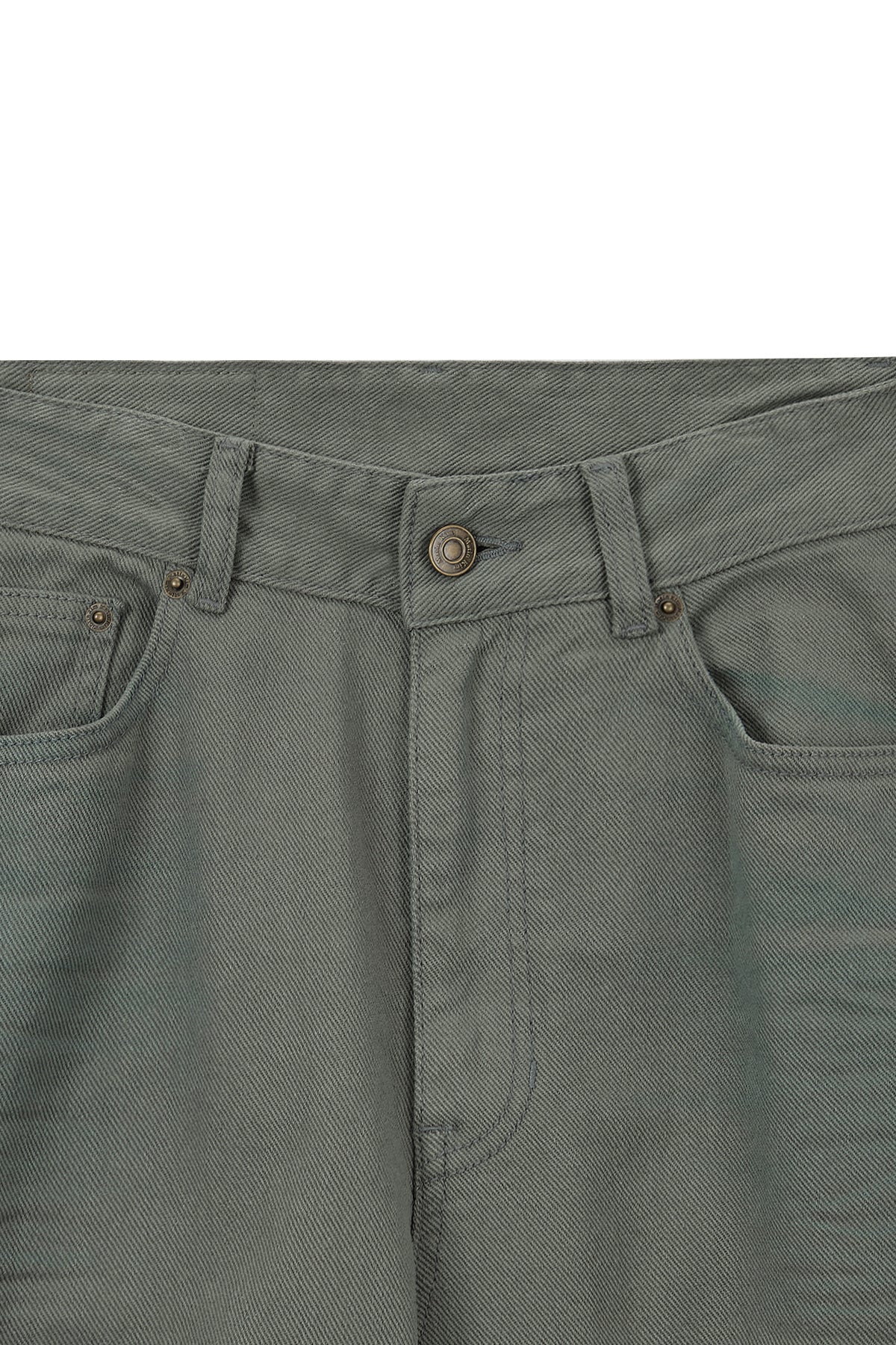 Matin Kim - Color Point Washed Denim Pants (Khaki) product image 3 | TRAB K-Fashion Australia