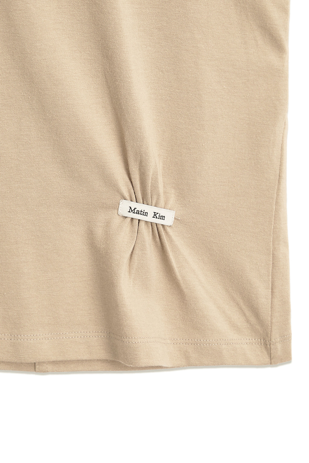 Matin Kim - Mini Label Shirring Top (Beige) product image 4 | TRAB K-Fashion Australia
