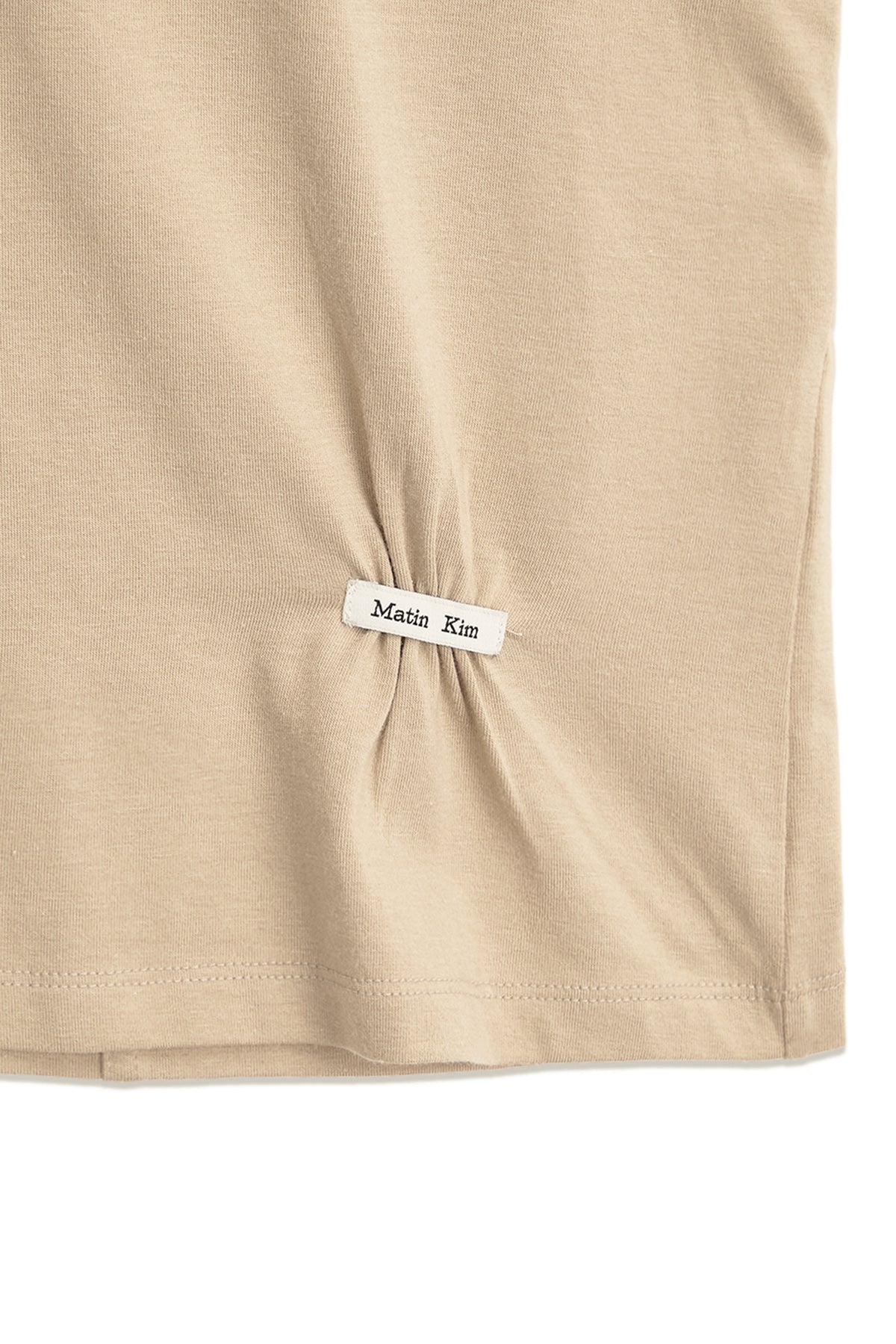 Matin Kim - Mini Label Shirring Top (Beige) product image 4 | TRAB K-Fashion Australia