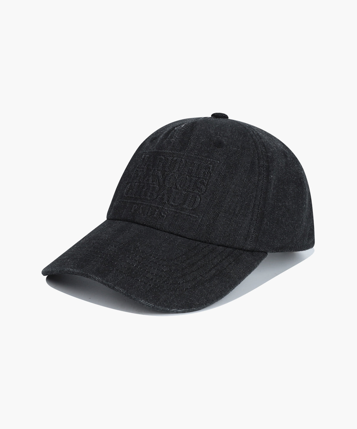 Marithe & Francois Girbaud - Embo Classic Logo 5-panel Herringbone Denim Cap (Washed Black) product image 1 | TRAB K-Fashion Australia