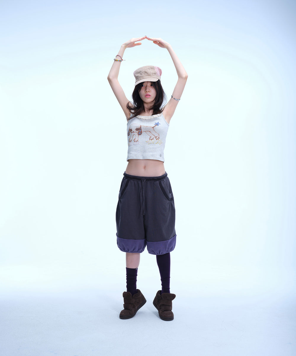 Coyseio - Pumpkin Sweat Shorts (Charcoal) product image 5 | TRAB K-Fashion Australia