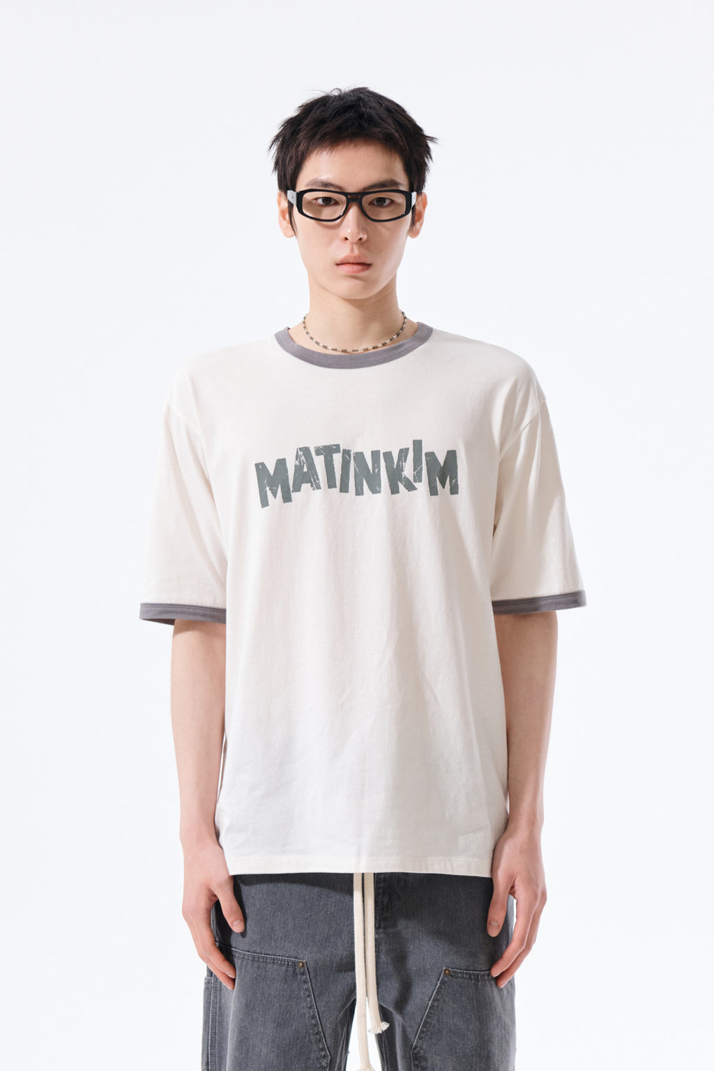 Matin Kim - Matin Logo Ringer Top (Cream) product image 6 | TRAB K-Fashion Australia
