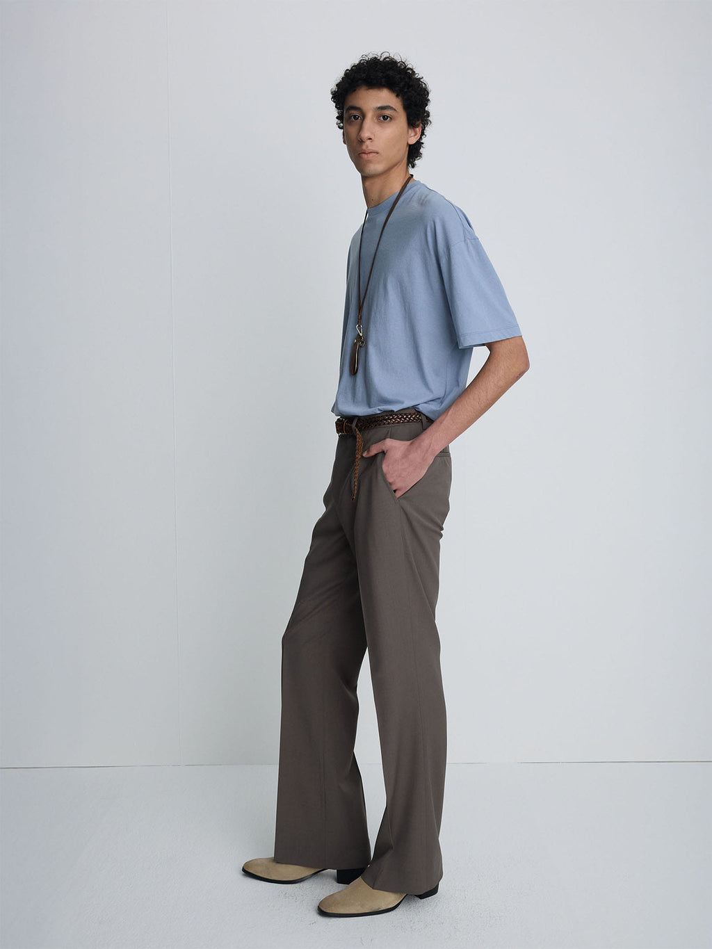 Tonywack - Cotton Cashmere Relaxed T-Shirt (Pale Blue) product image 4 | TRAB K-Fashion Australia