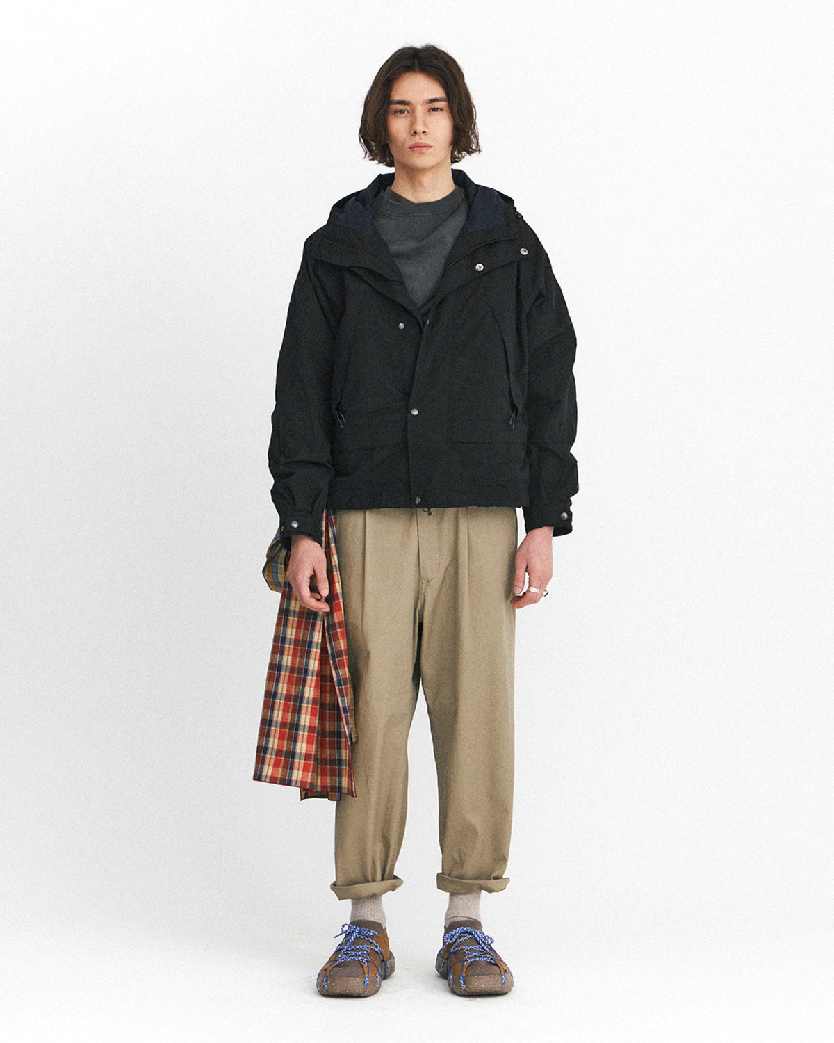 Eastlogue - Pattern Scarf (Orange Blue Check) product image 3 | TRAB K-Fashion Australia