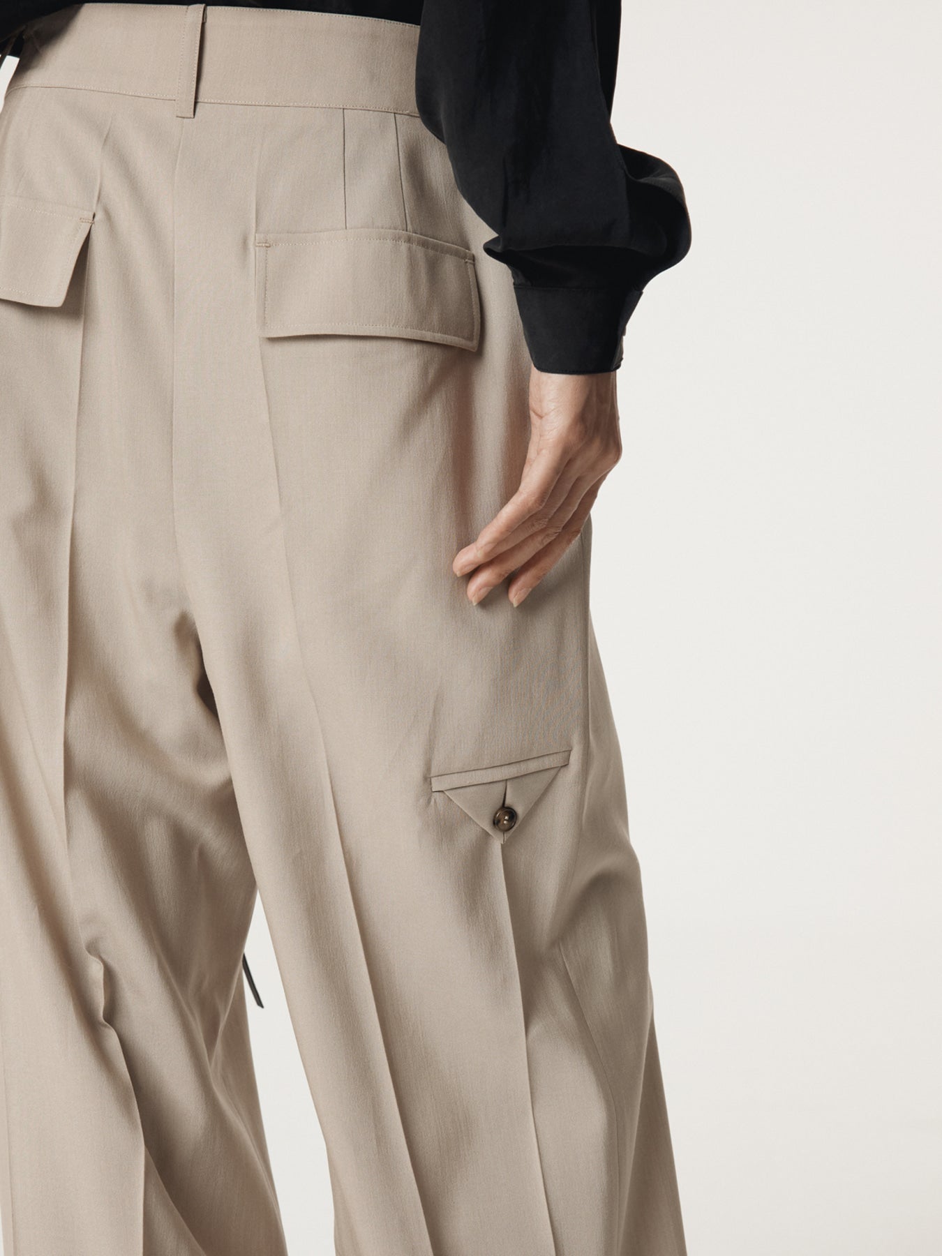 Recto - Banding Waist Wide Pants (Sepia Beige) product image 11 | TRAB K-Fashion Australia