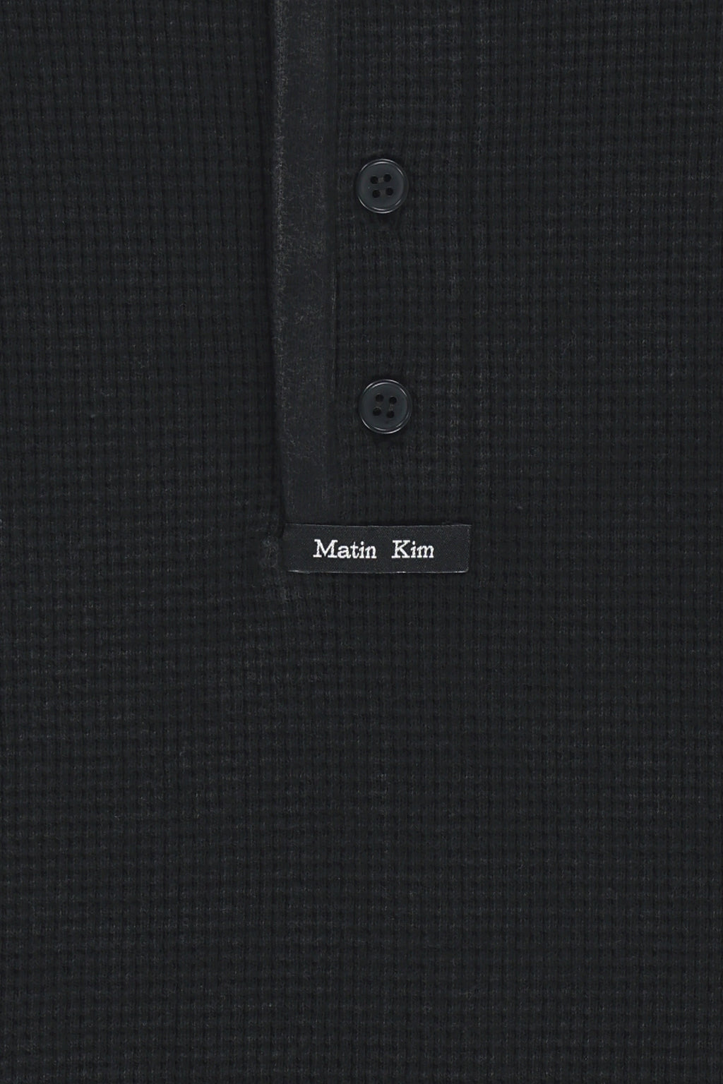 Matin Kim - Matin Washed Waffle Henley Neck Top (Charcoal) product image 4 | TRAB K-Fashion Australia