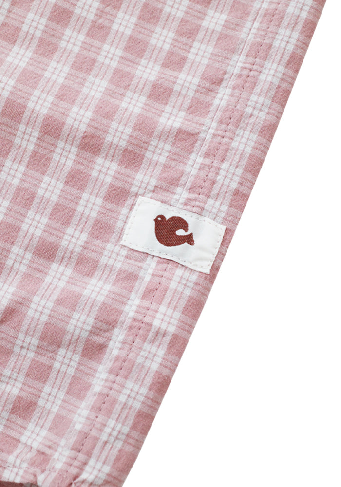 Collect Pieces - Peace Bird Shirts (Checked Pink) product image 3 | TRAB K-Fashion Australia