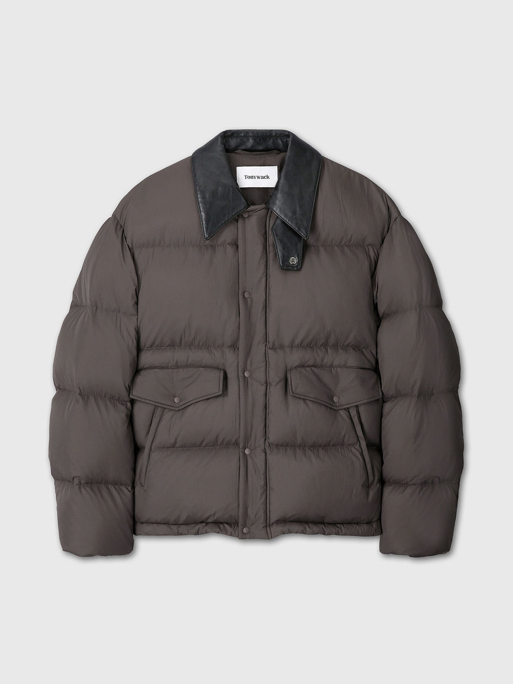 Tonywack - Leather Collar Down Puffer Blouson (Deep Brown) product image 9 | TRAB K-Fashion Australia