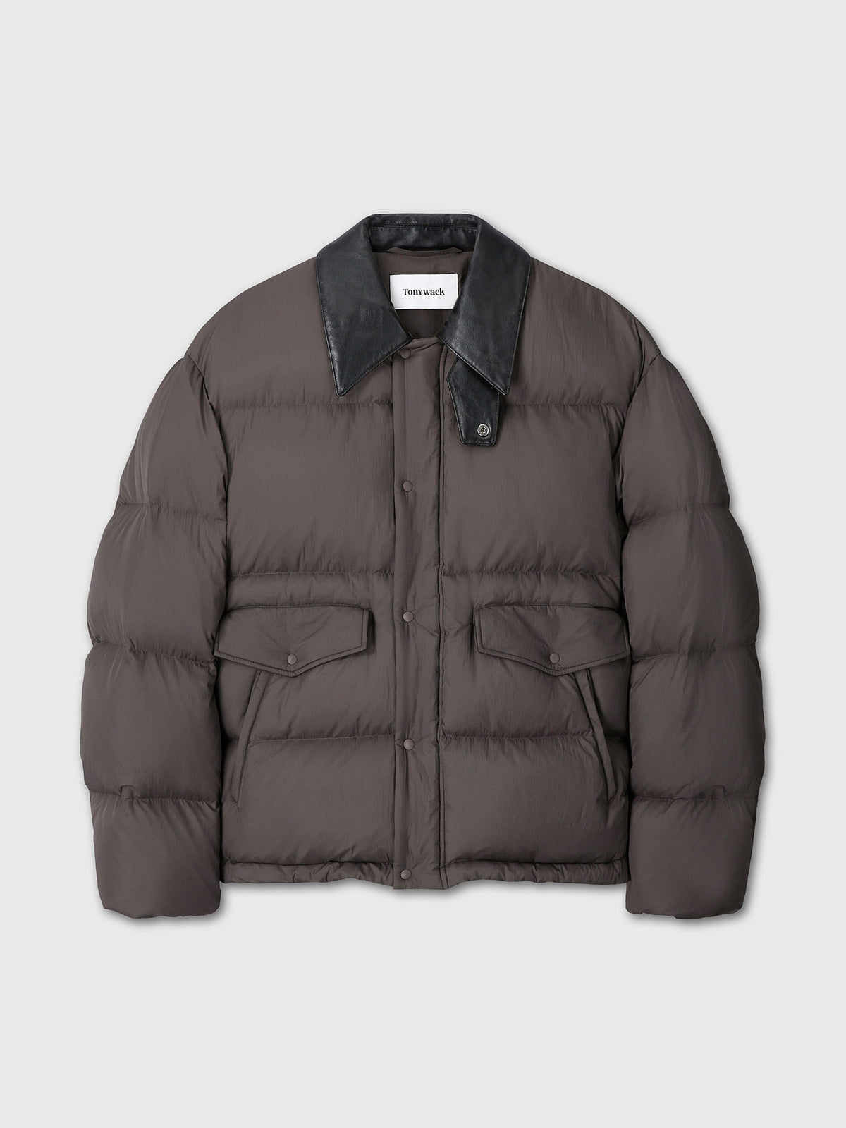 Tonywack - Leather Collar Down Puffer Blouson (Deep Brown) product image 9 | TRAB K-Fashion Australia